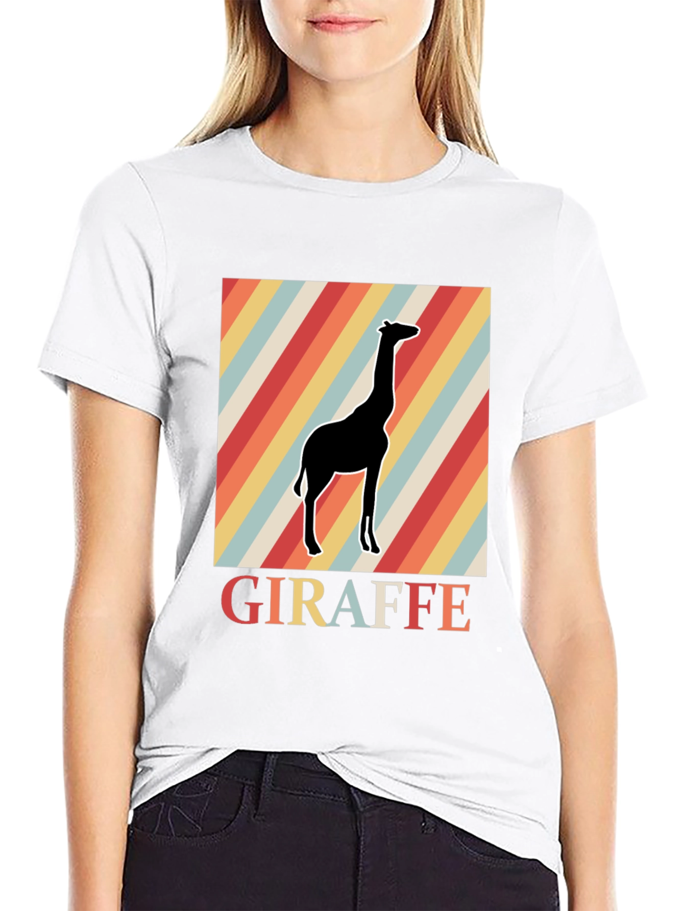 Retro Giraffe Graphic Tee - Classic Comfort