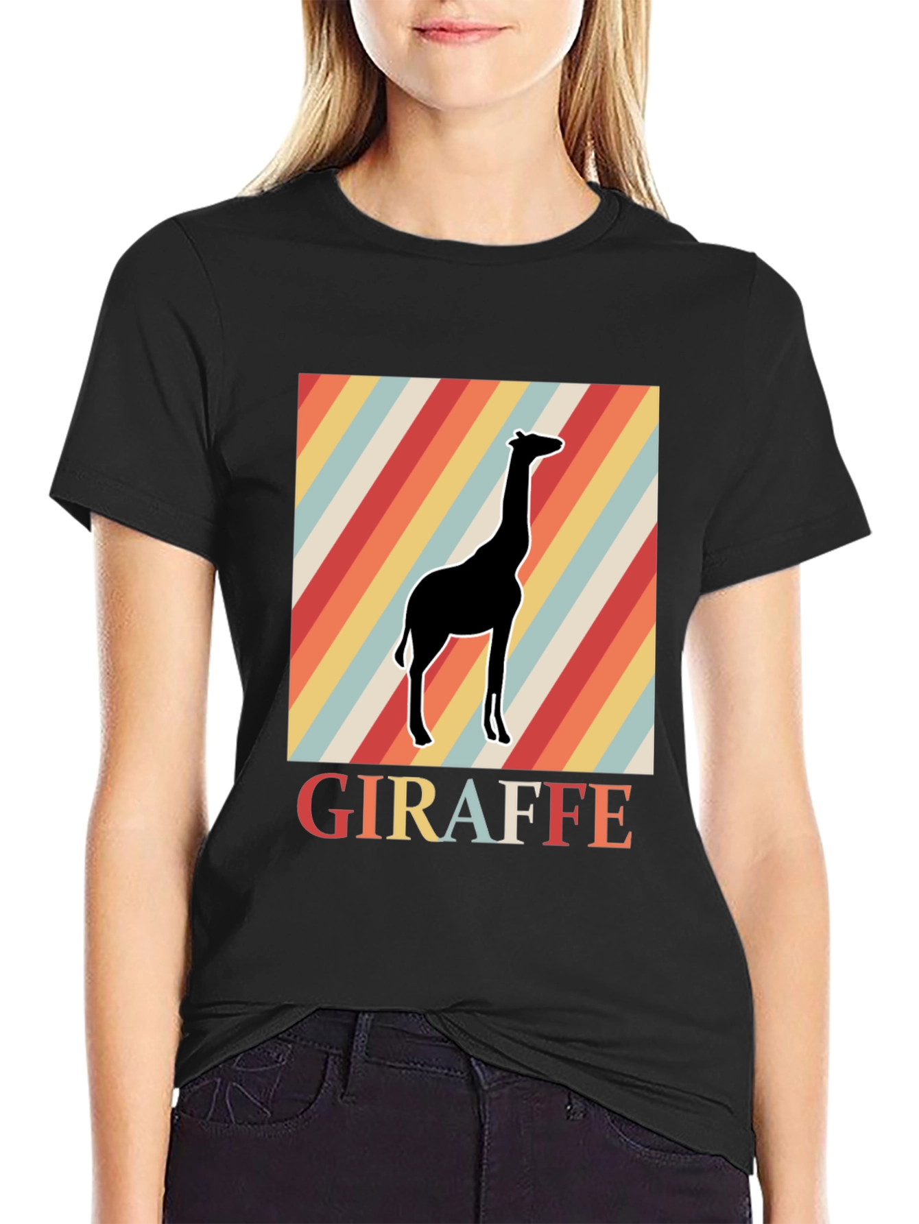 Retro Giraffe Graphic Tee - Classic Comfort