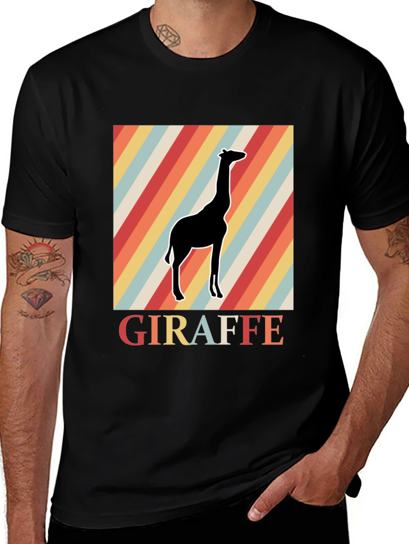 Retro Giraffe Graphic Tee - Classic Comfort