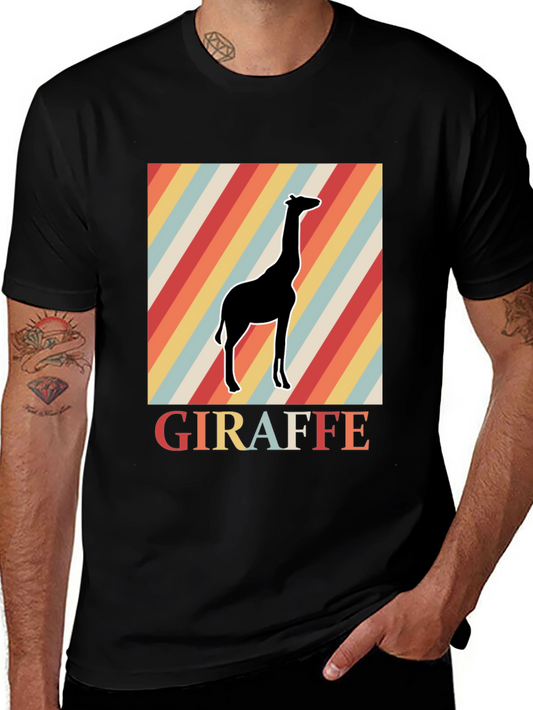 Retro Giraffe Graphic Tee - Classic Comfort