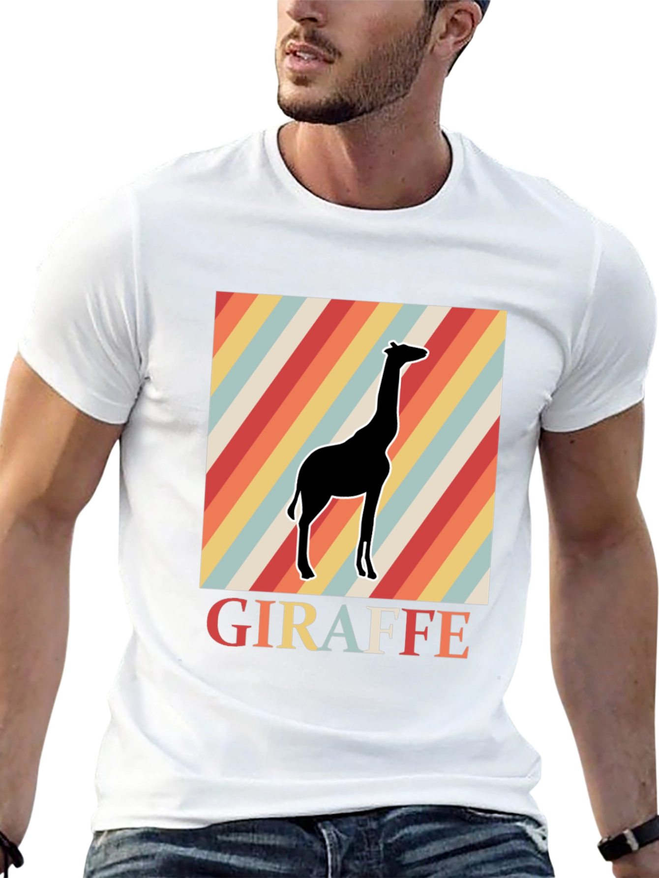 Retro Giraffe Graphic Tee - Classic Comfort