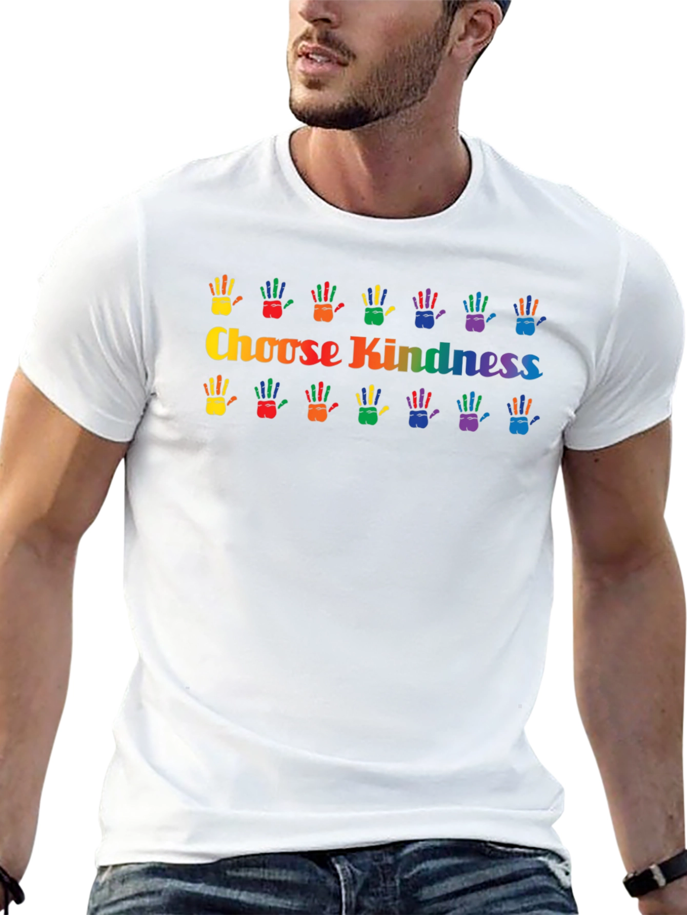 Choose Kindness Rainbow Hands Graphic T-Shirt