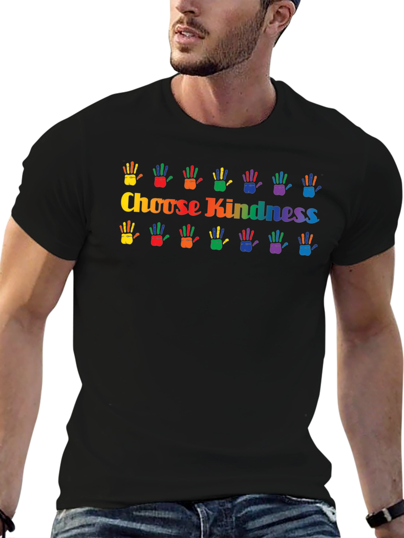 Choose Kindness Rainbow Hands Graphic T-Shirt