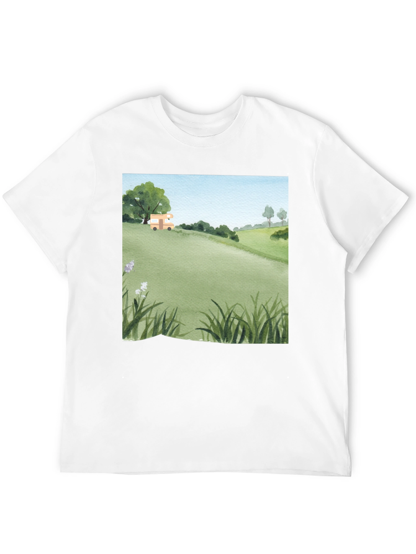 Watercolor Landscape Camper T-Shirt