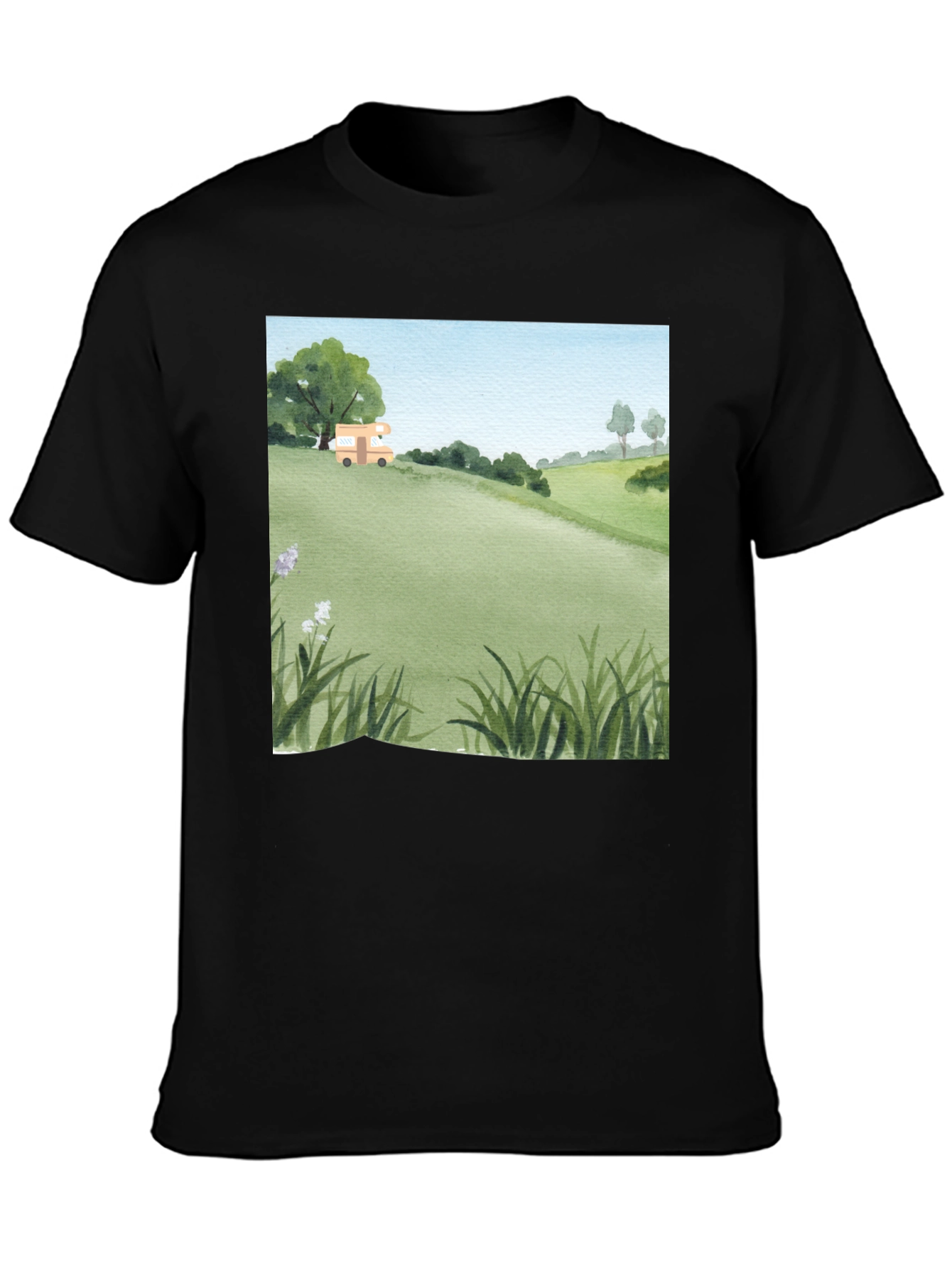 Watercolor Landscape Camper T-Shirt