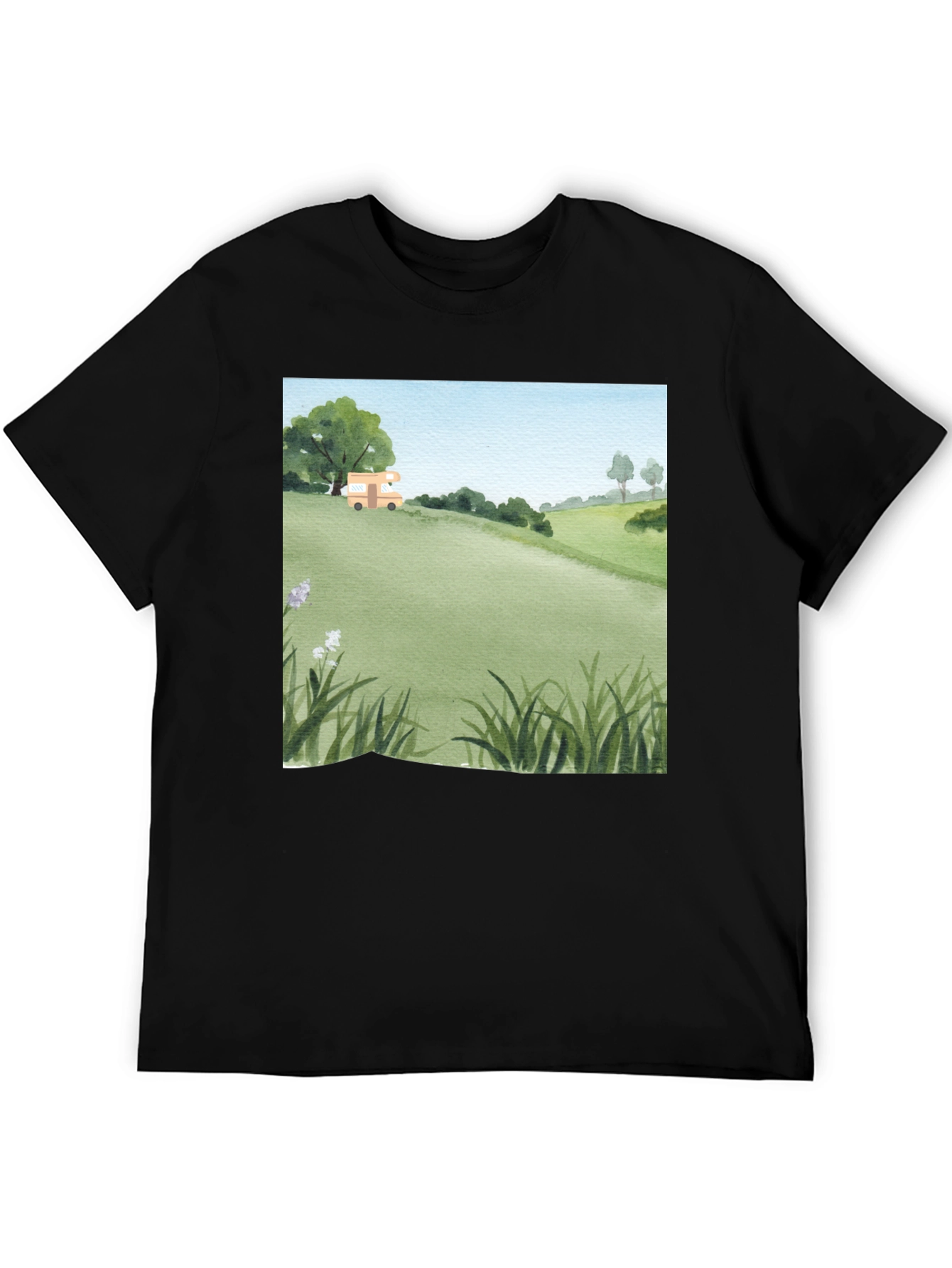 Watercolor Landscape Camper T-Shirt