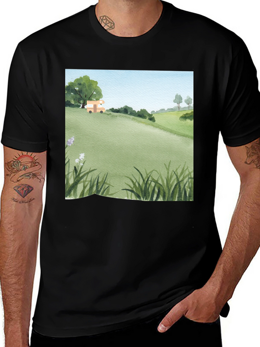 Watercolor Landscape Camper T-Shirt