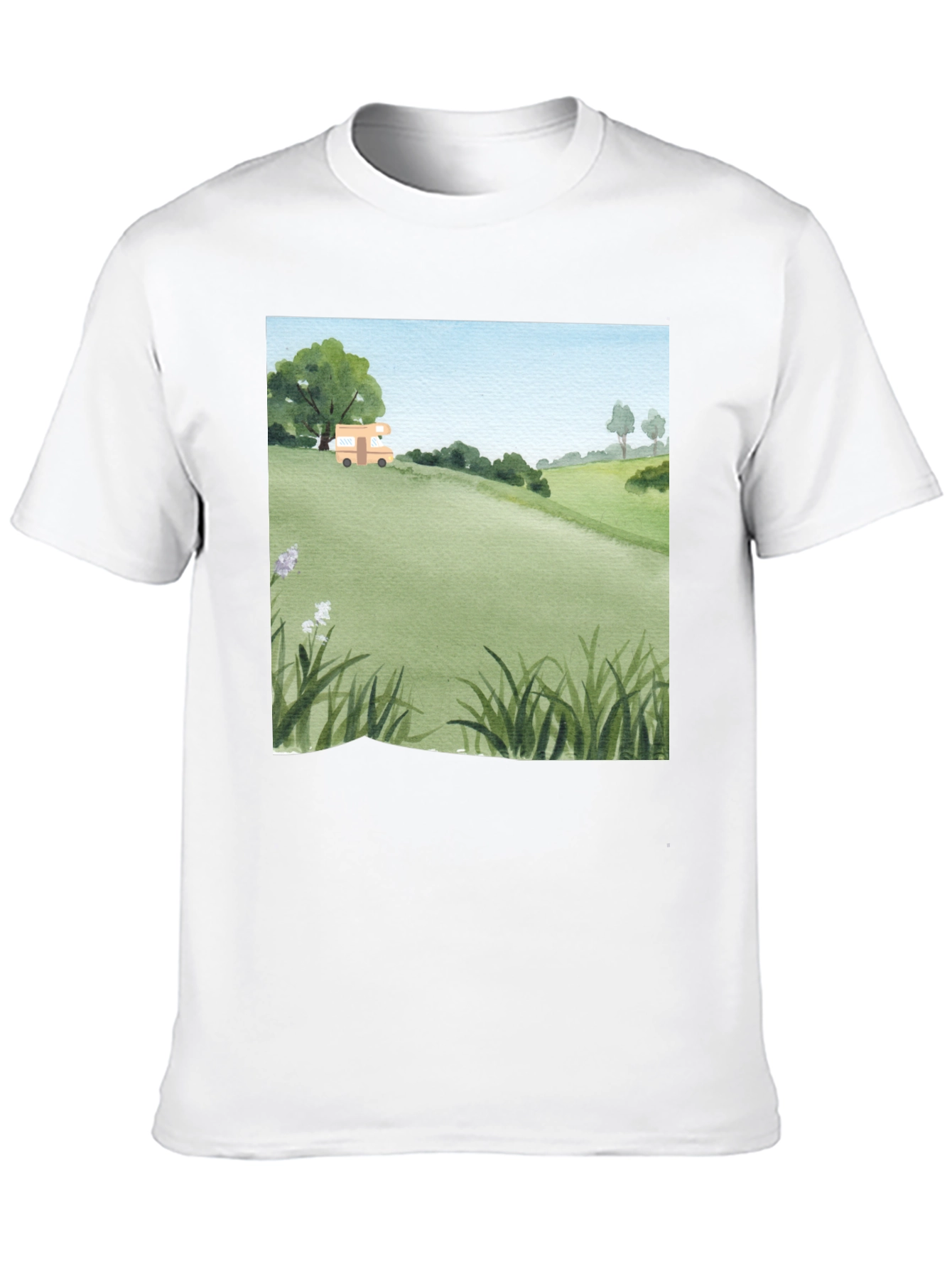 Watercolor Landscape Camper T-Shirt