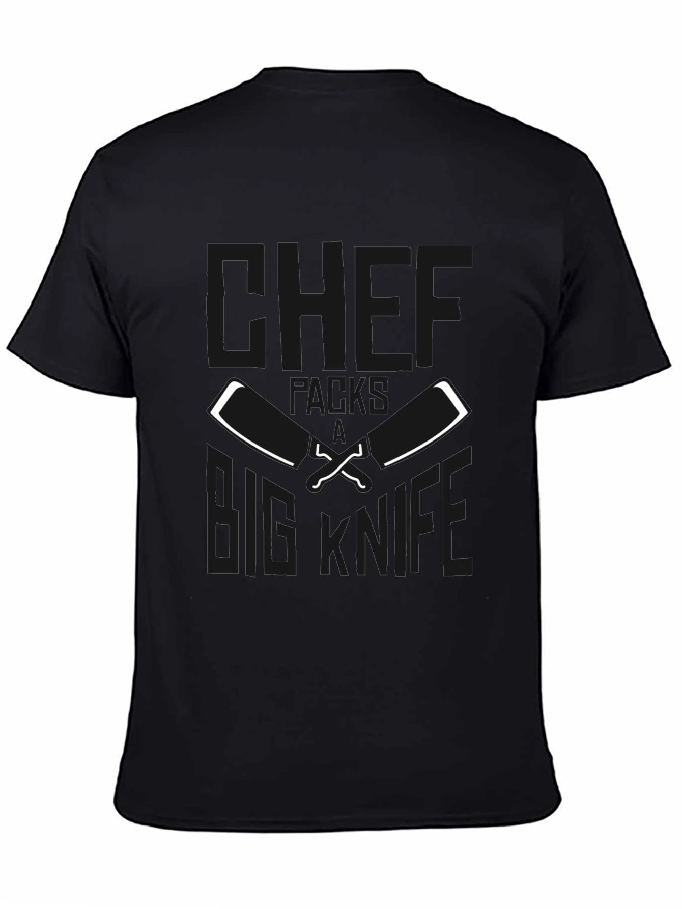 Chefs Big Knife Black T-Shirt - Culinary Humor