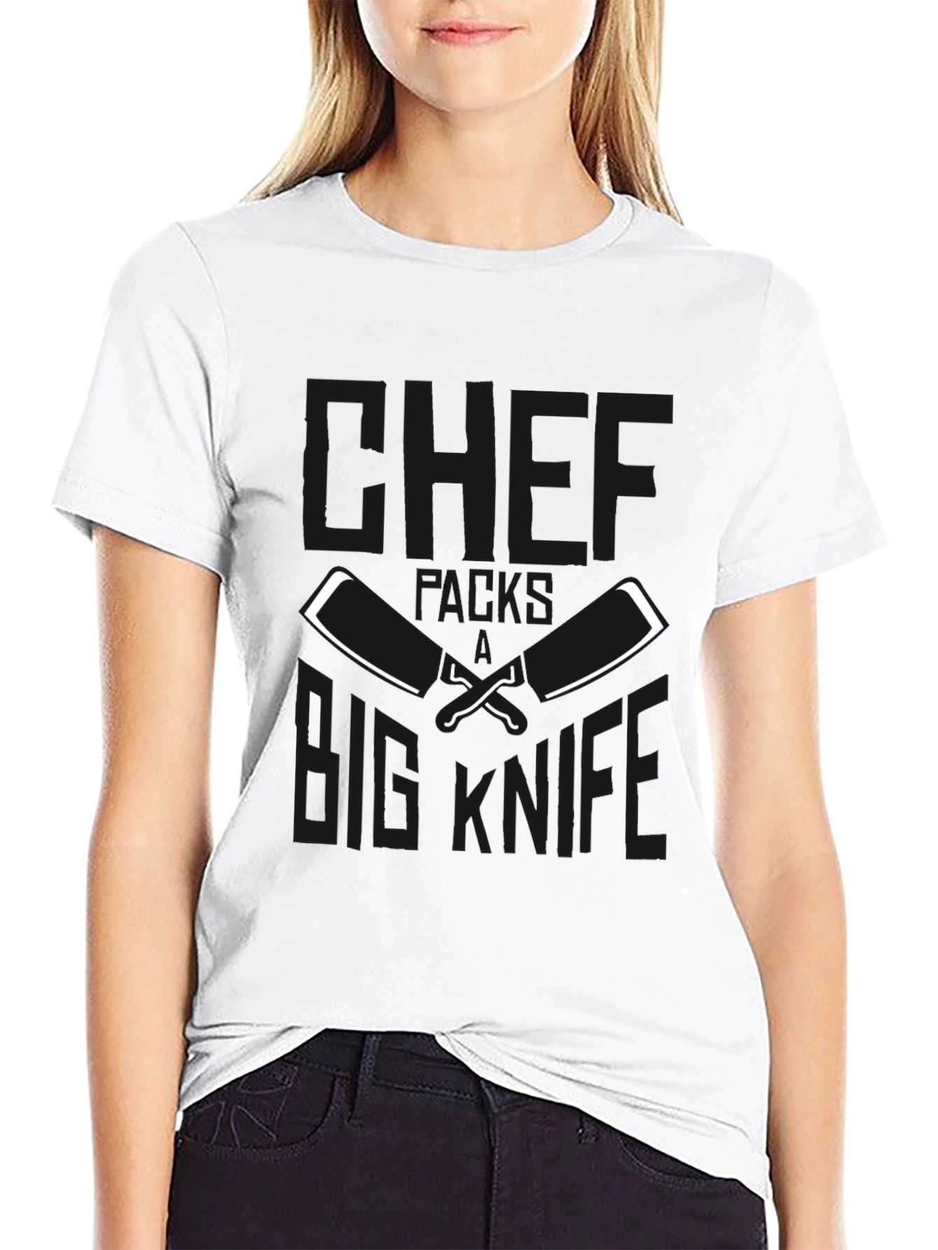 Chefs Big Knife Black T-Shirt - Culinary Humor