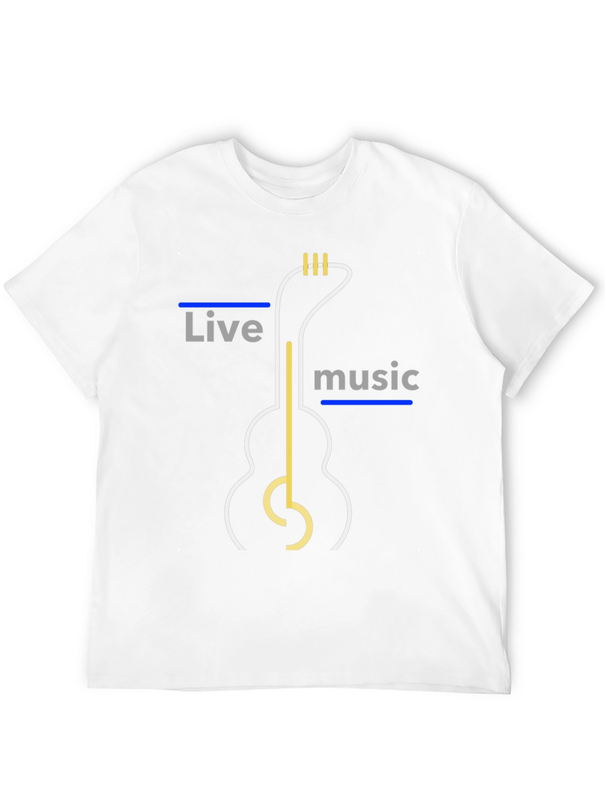 Live Music Guitar Graphic Tee - Stylish Mens T-Shirt