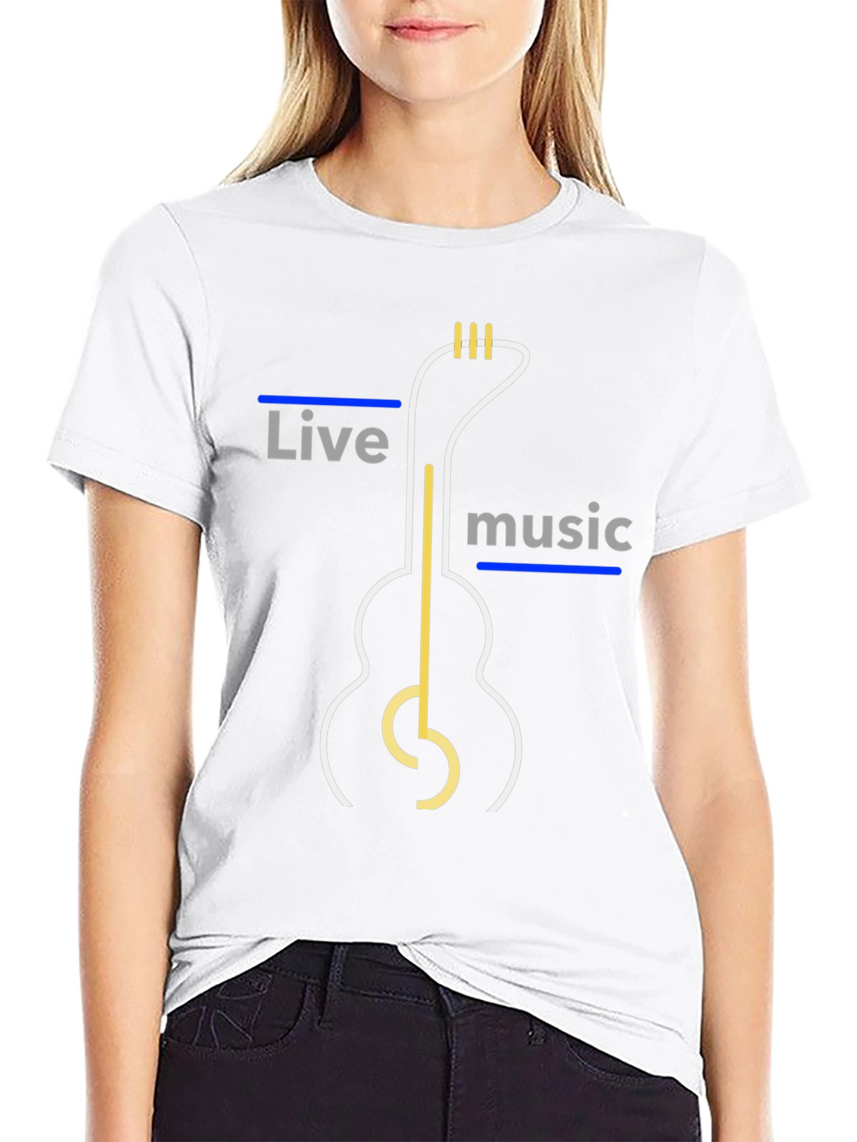Live Music Guitar Graphic Tee - Stylish Mens T-Shirt
