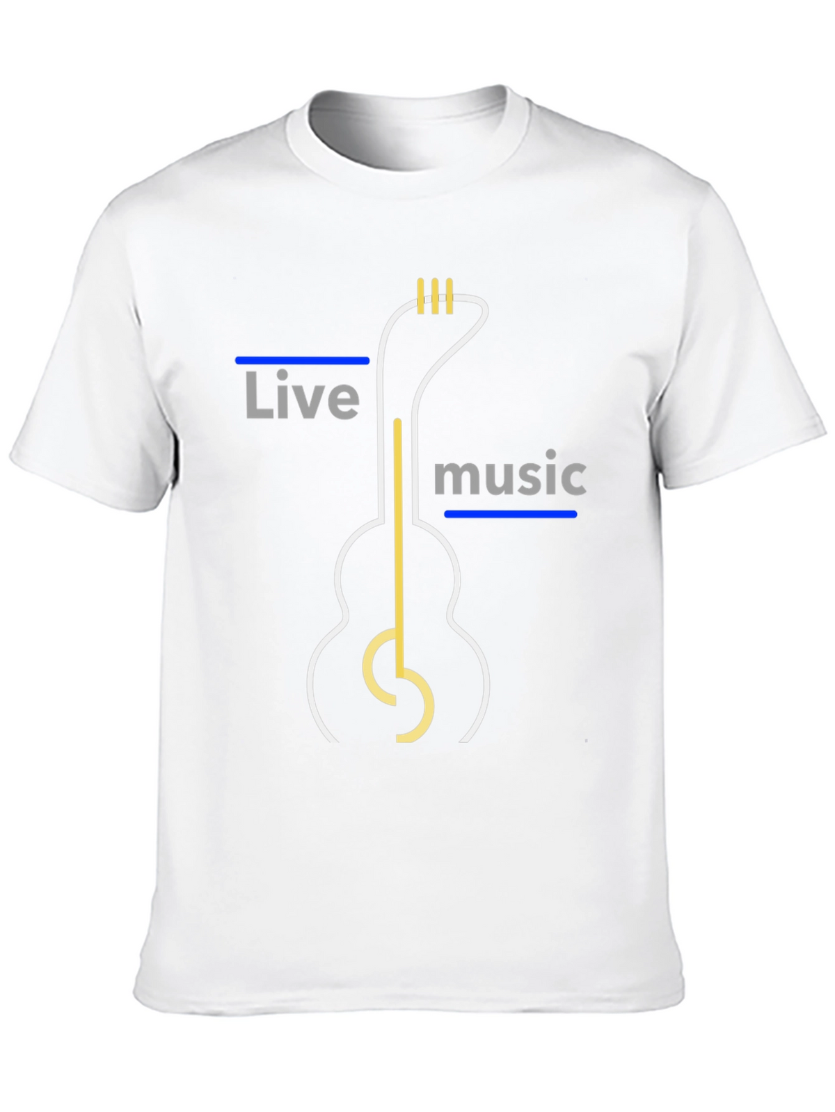 Live Music Guitar Graphic Tee - Stylish Mens T-Shirt