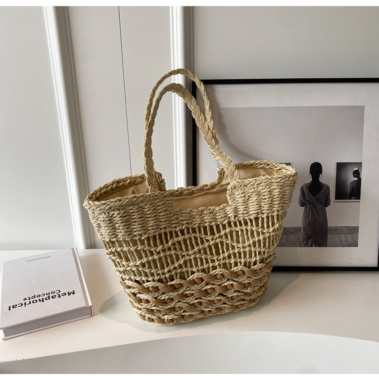 Elegant Large Capacity Straw Tote Bag - Perfect for Vacation or Daily Use