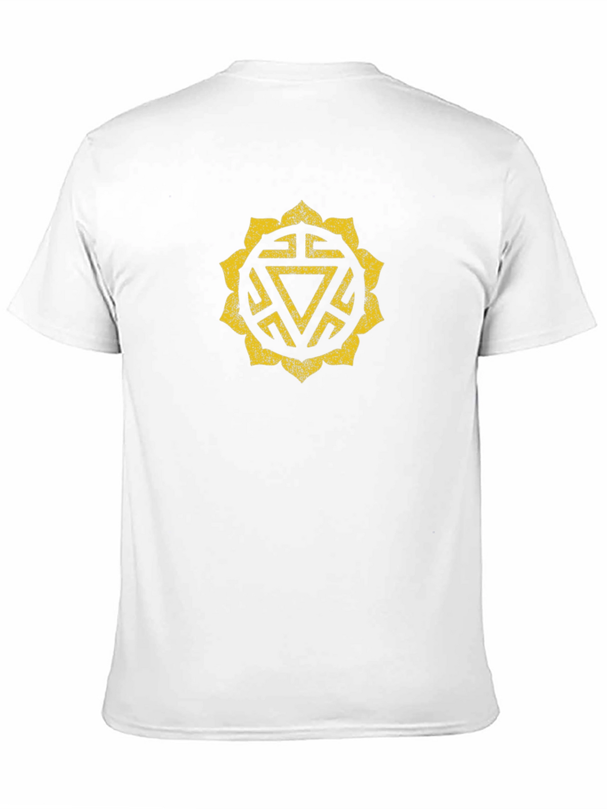 Black T-Shirt with Geometric Yellow Design