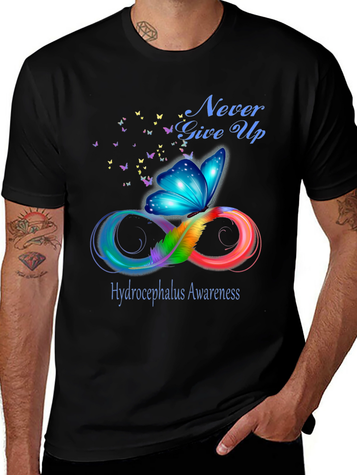 Hydrocephalus Awareness Butterfly T-Shirt