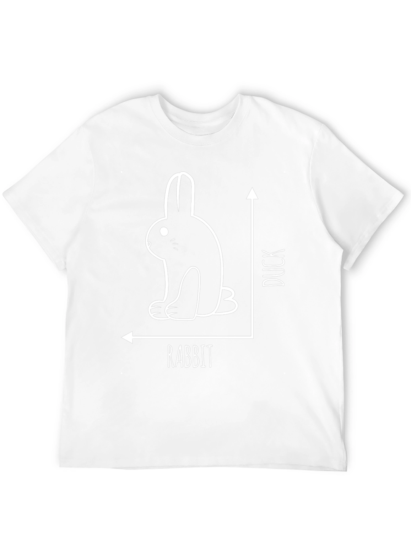 Rabbit or Duck Optical Illusion Black T-Shirt