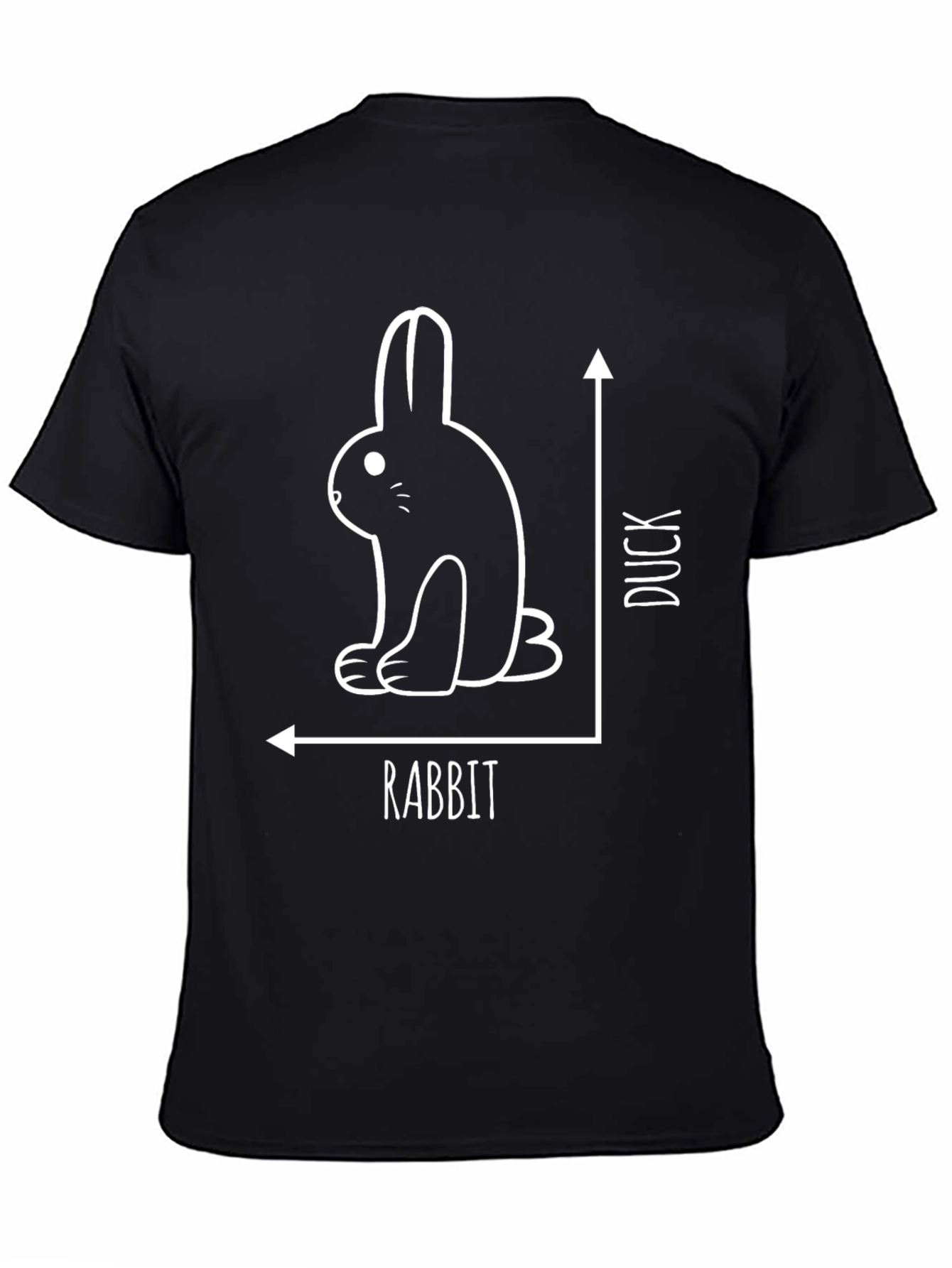 Rabbit or Duck Optical Illusion Black T-Shirt