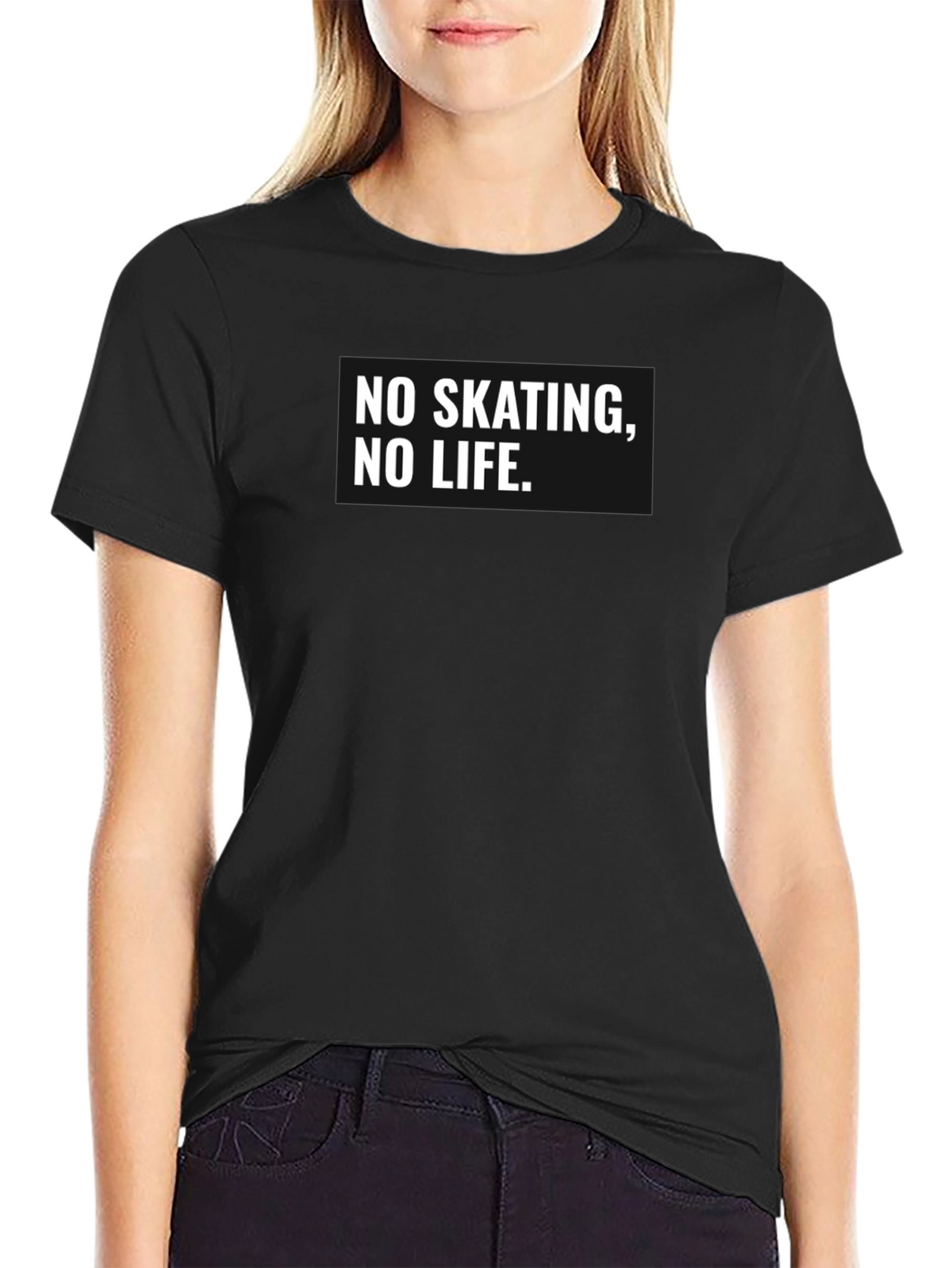 No Skating No Life Black Graphic Tee