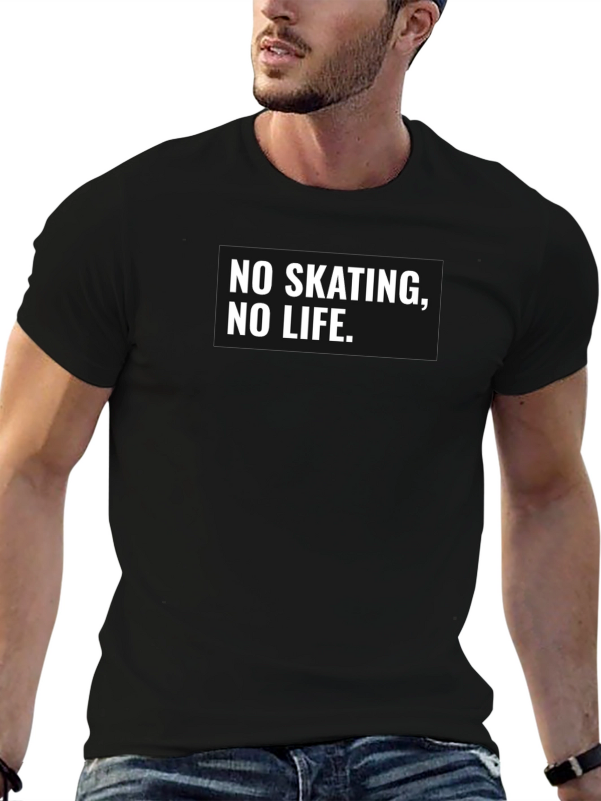 No Skating No Life Black Graphic Tee
