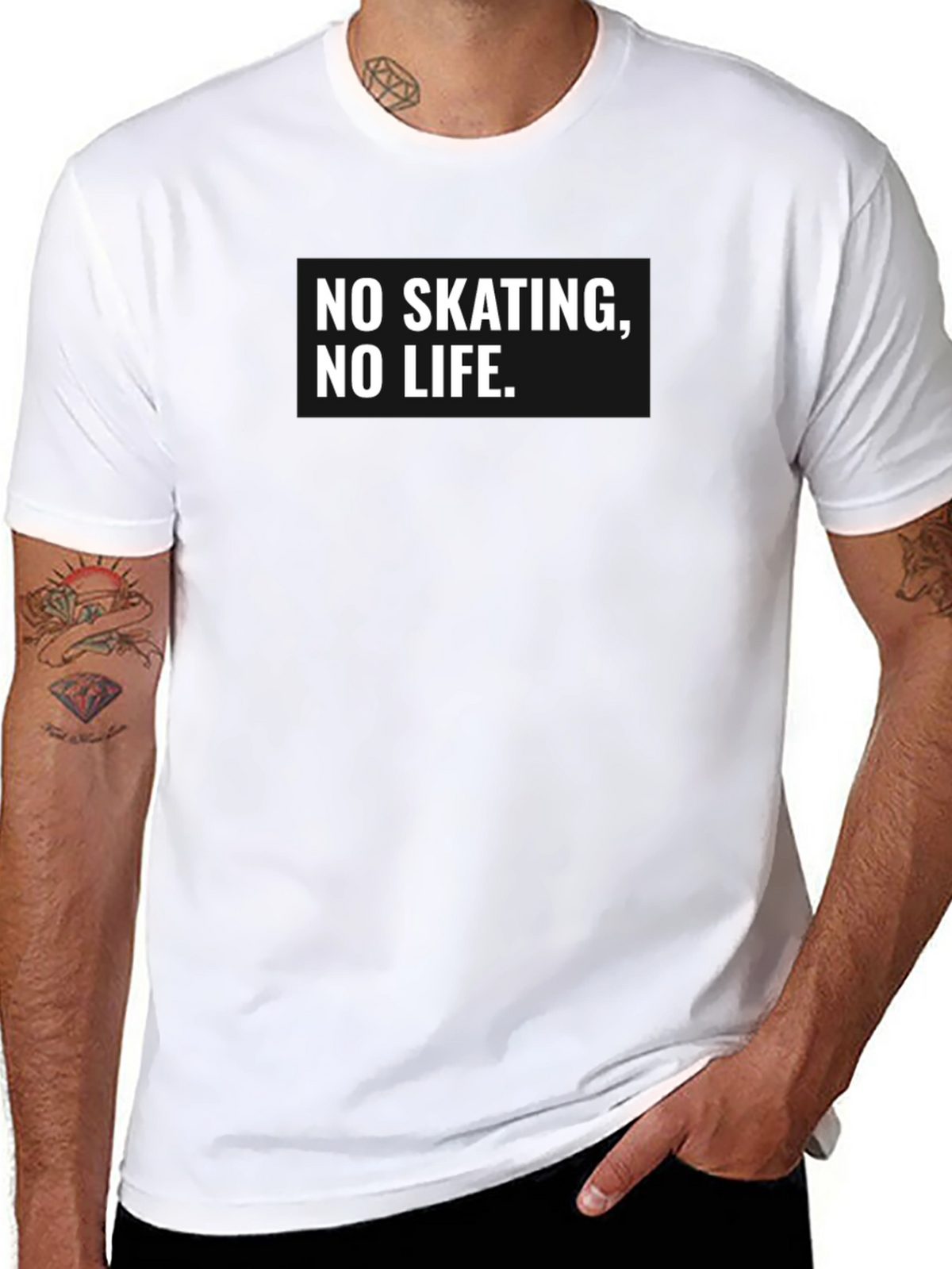 No Skating No Life Black Graphic Tee
