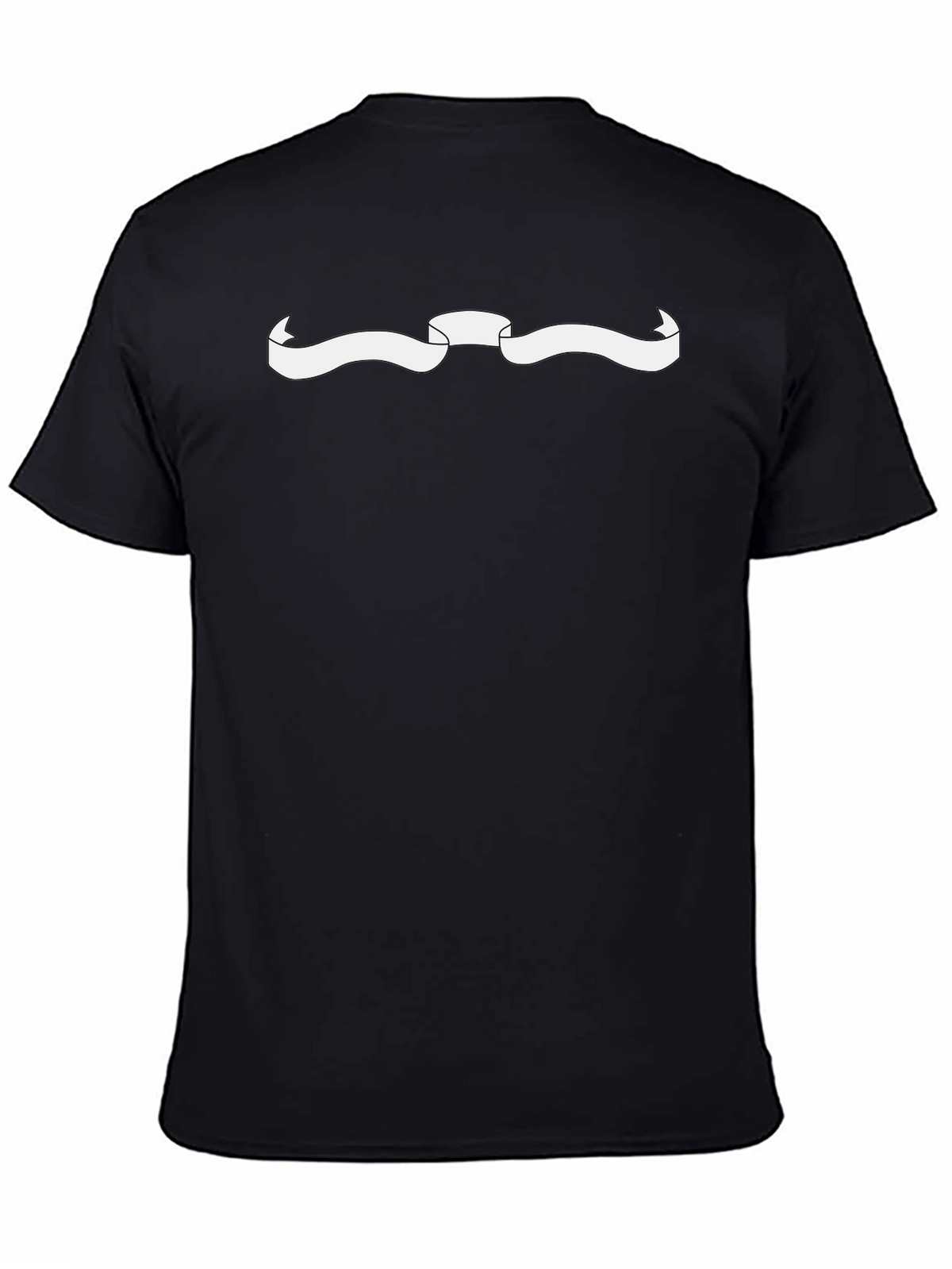 Mens Black T-Shirt with White Ribbon Graphic