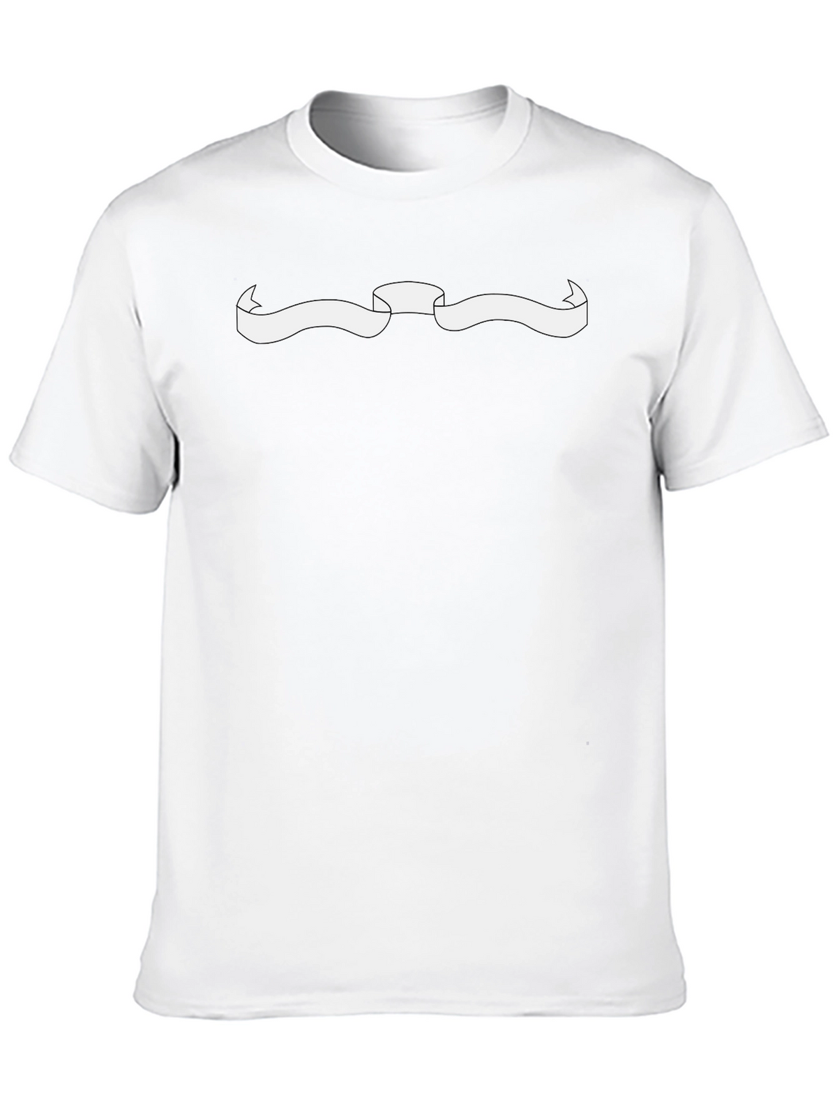 Mens Black T-Shirt with White Ribbon Graphic