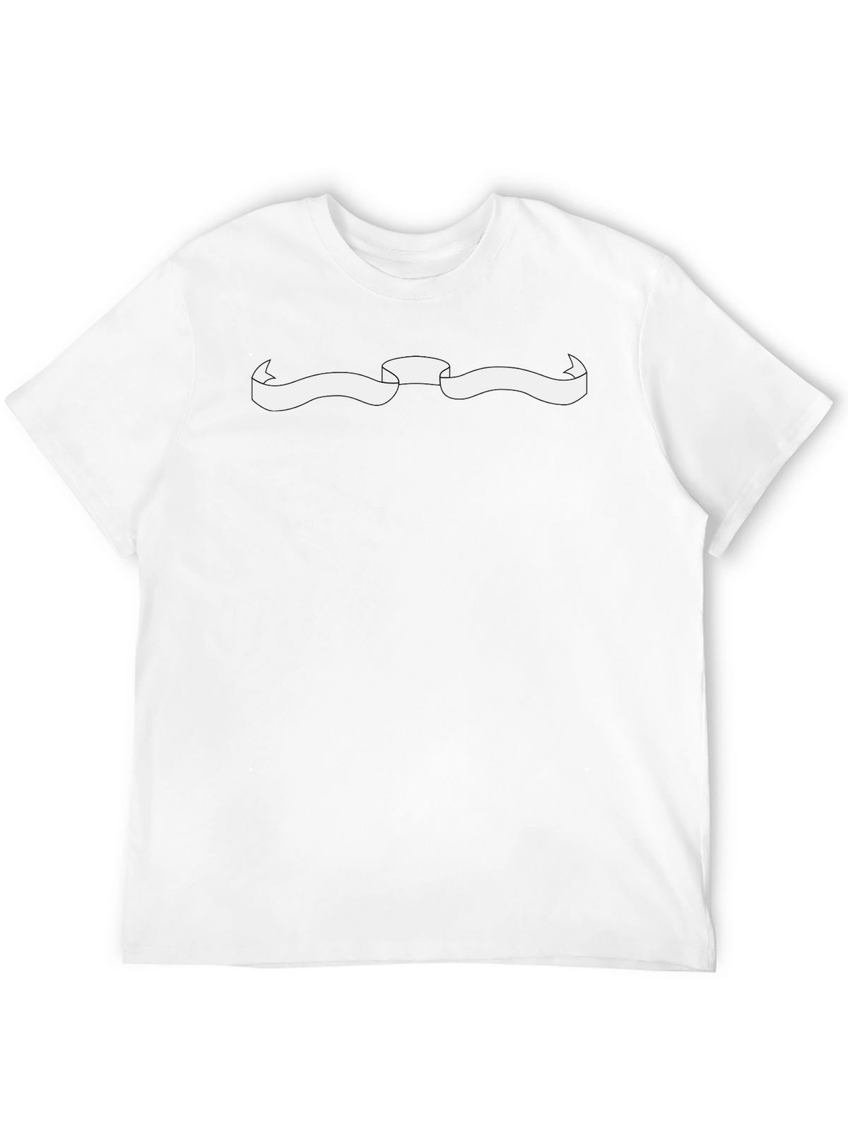 Mens Black T-Shirt with White Ribbon Graphic