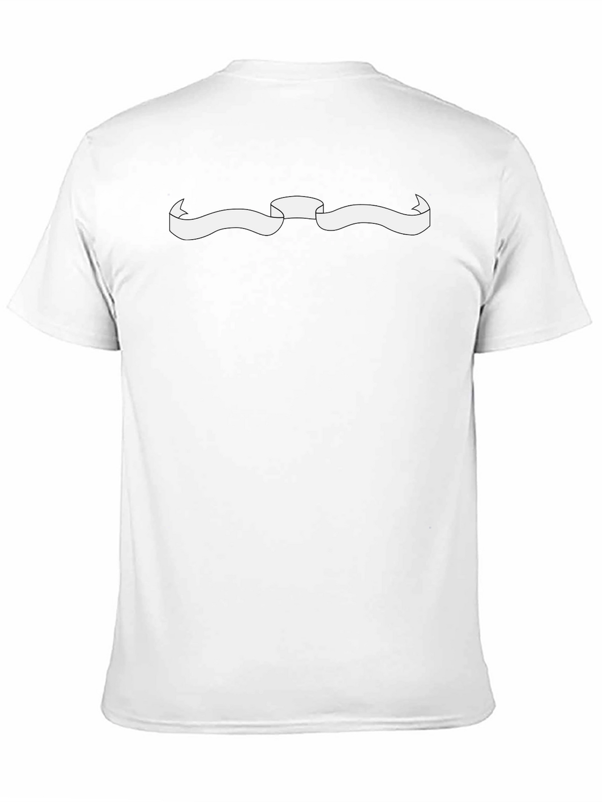 Mens Black T-Shirt with White Ribbon Graphic