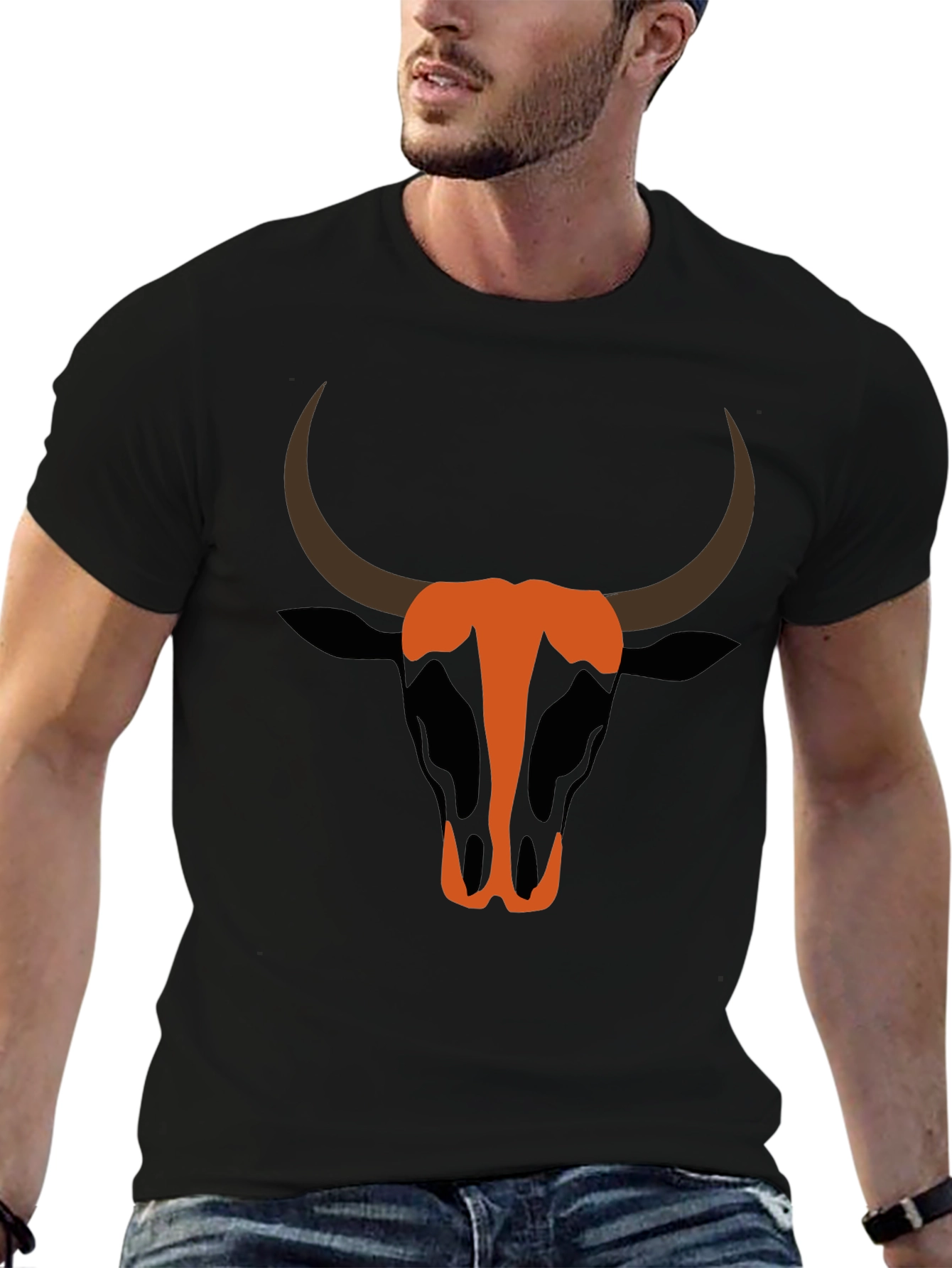 Bull Graphic Tee - Black