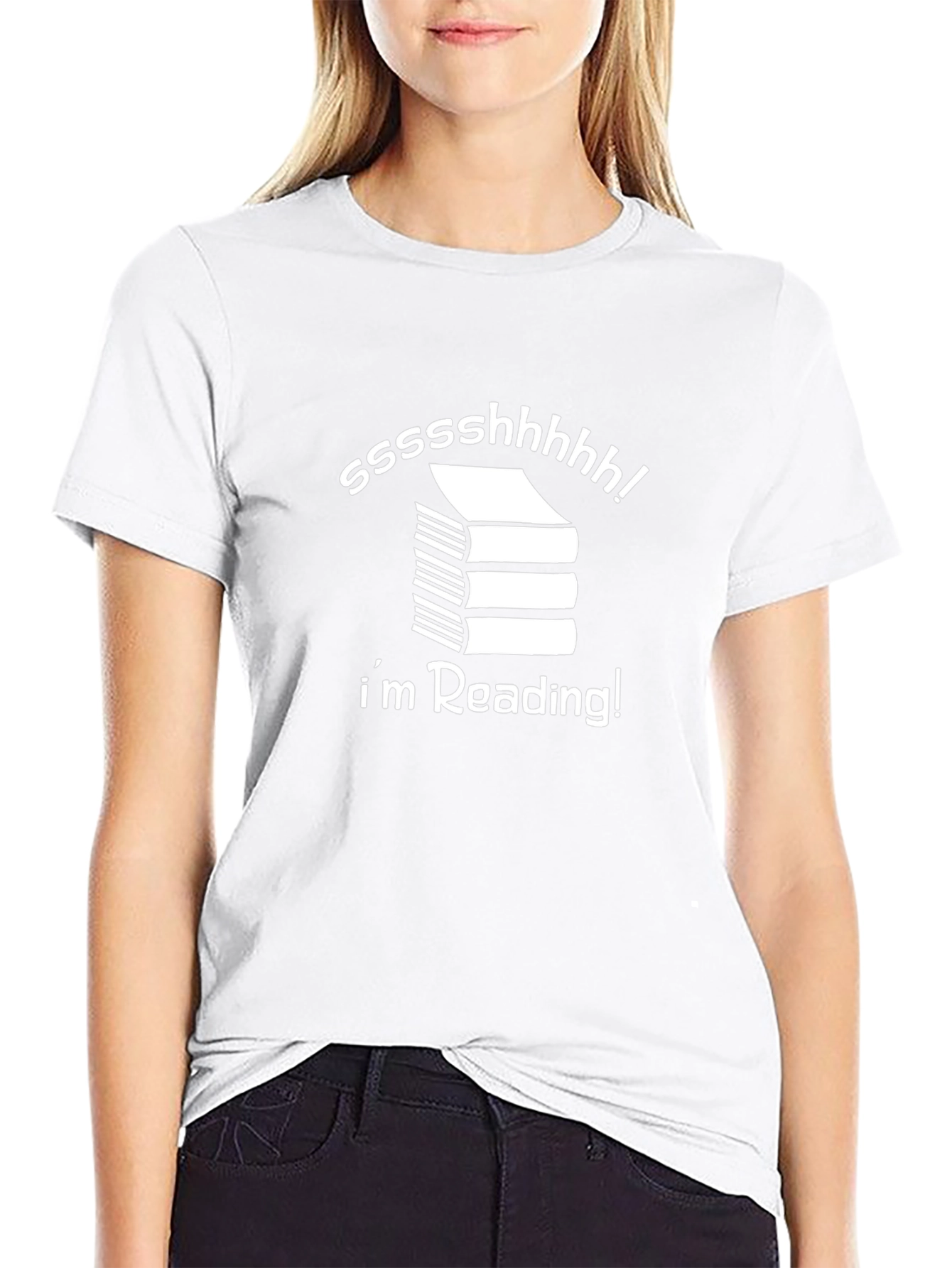 Shhh! Im Reading Graphic Tee - Black