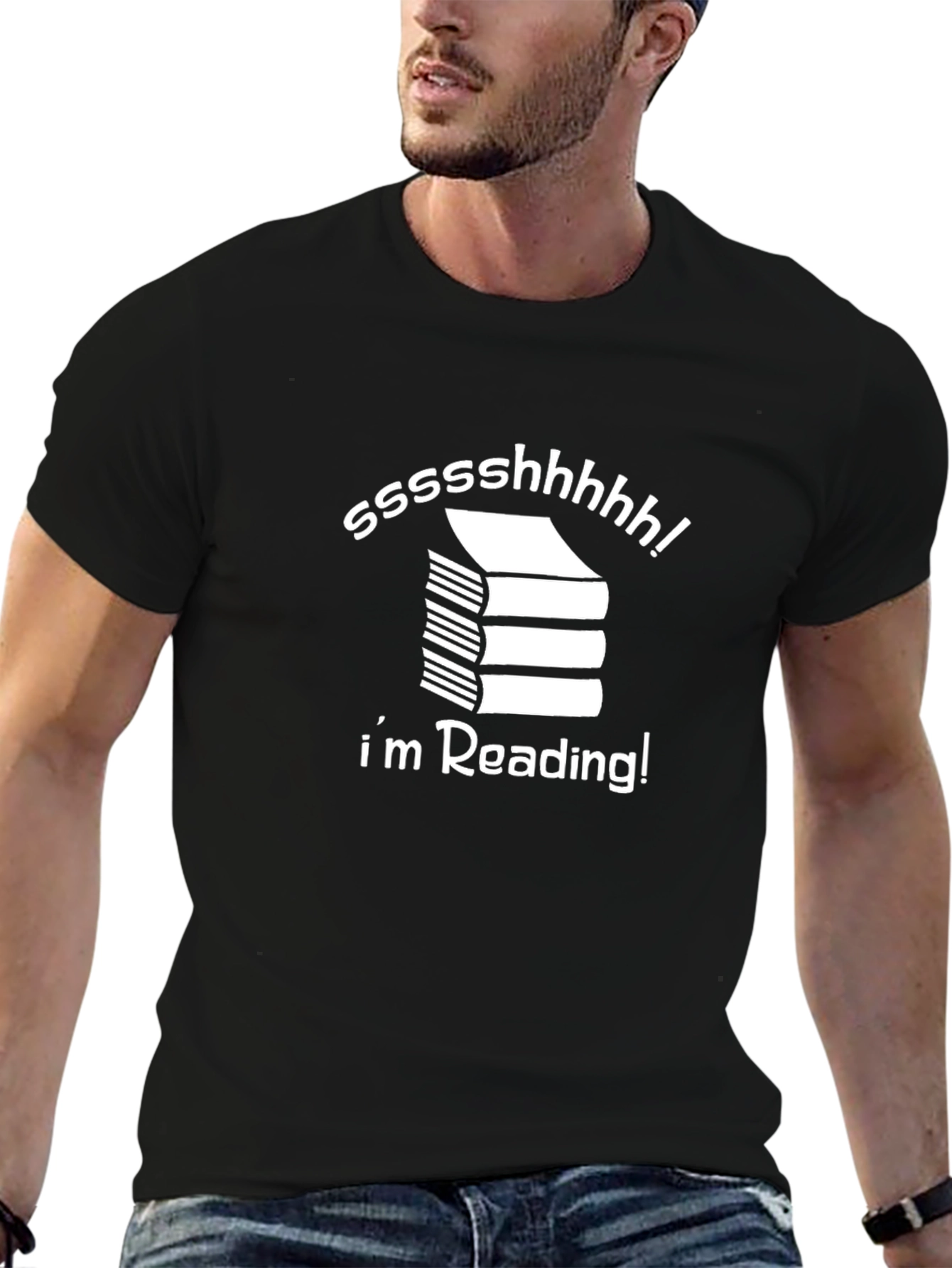 Shhh! Im Reading Graphic Tee - Black