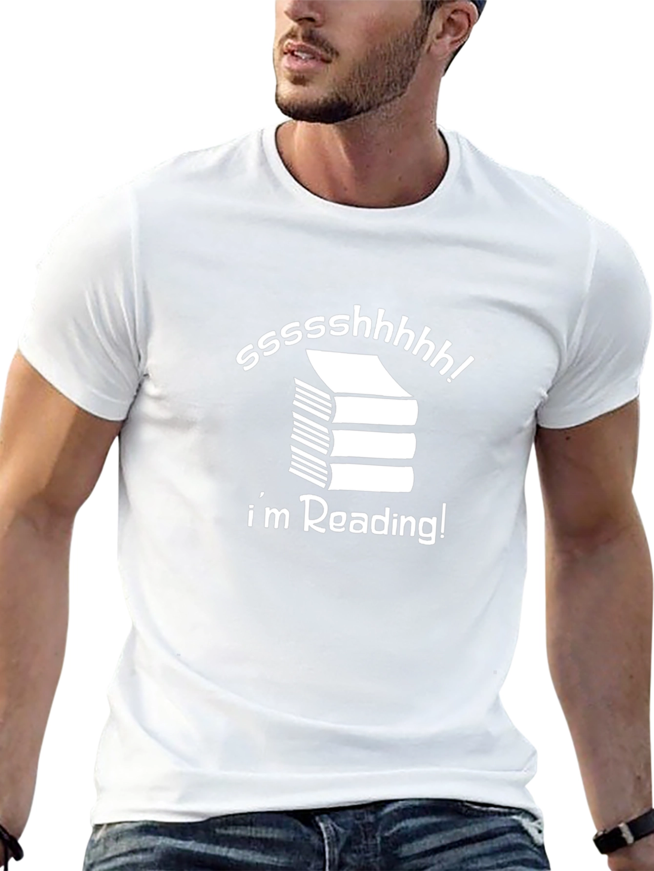 Shhh! Im Reading Graphic Tee - Black
