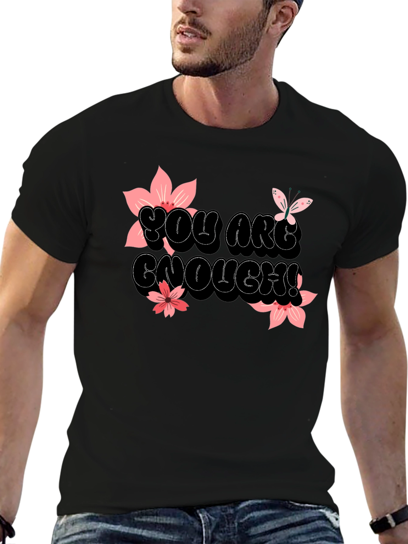 You Are Enough Graphic T-Shirt - Black