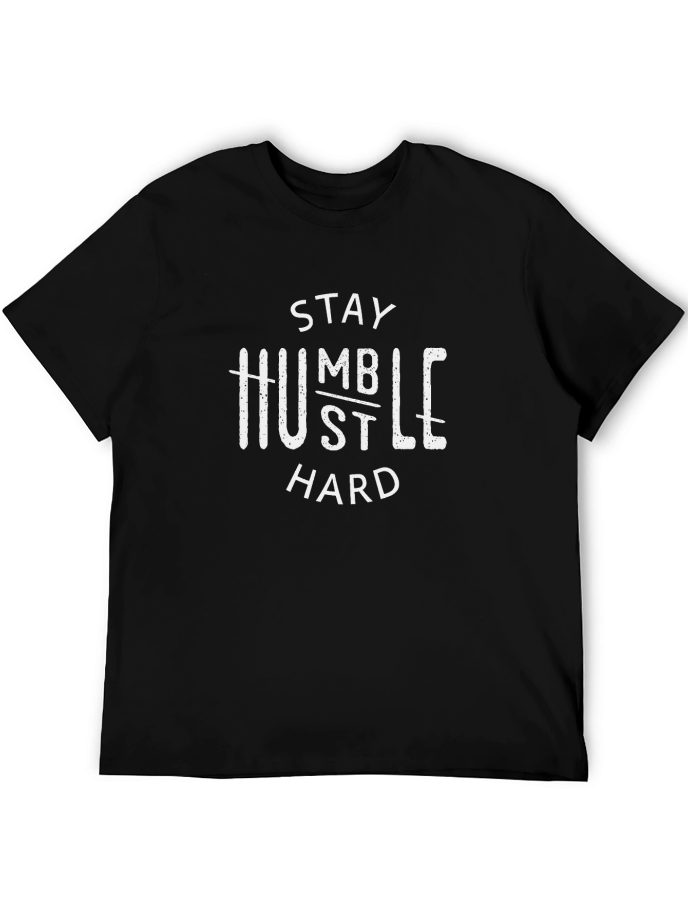 Stay Humble Hustle Hard Graphic Tee - Black