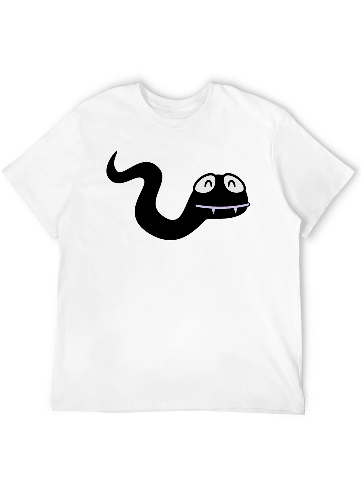 Funny Cartoon Snake Black T-Shirt