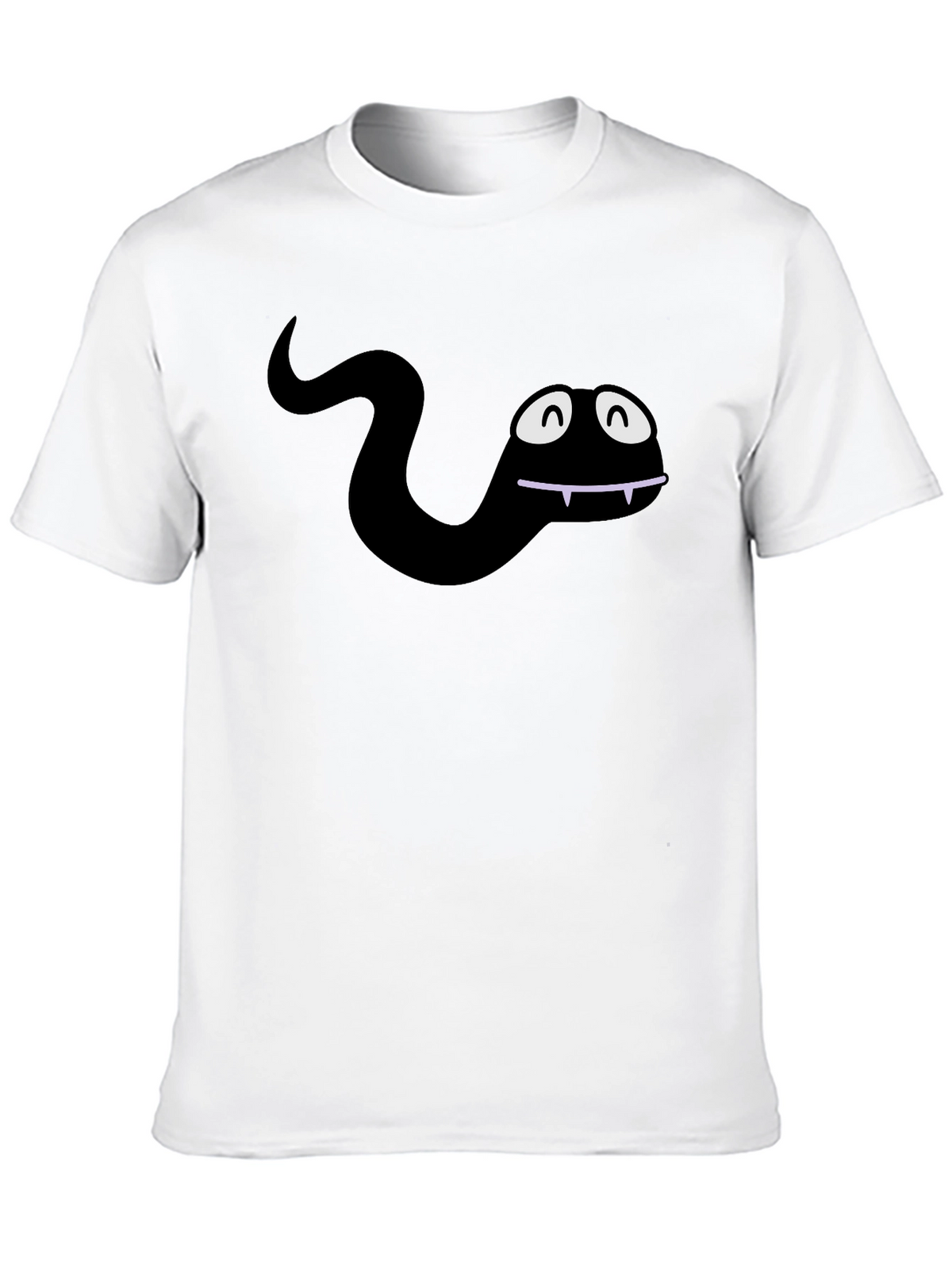Funny Cartoon Snake Black T-Shirt
