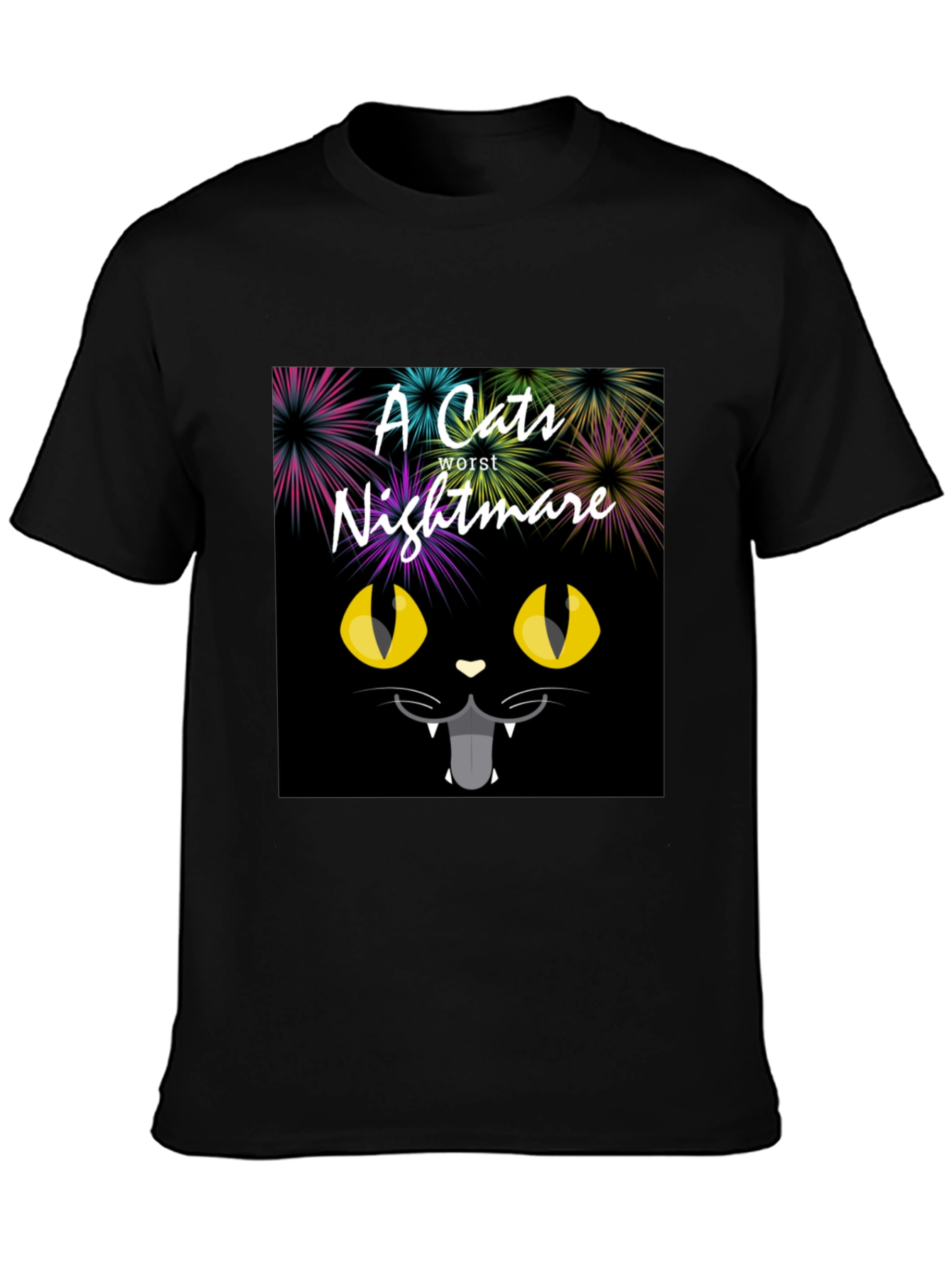 A Cats Worst Nightmare Black Graphic T-Shirt