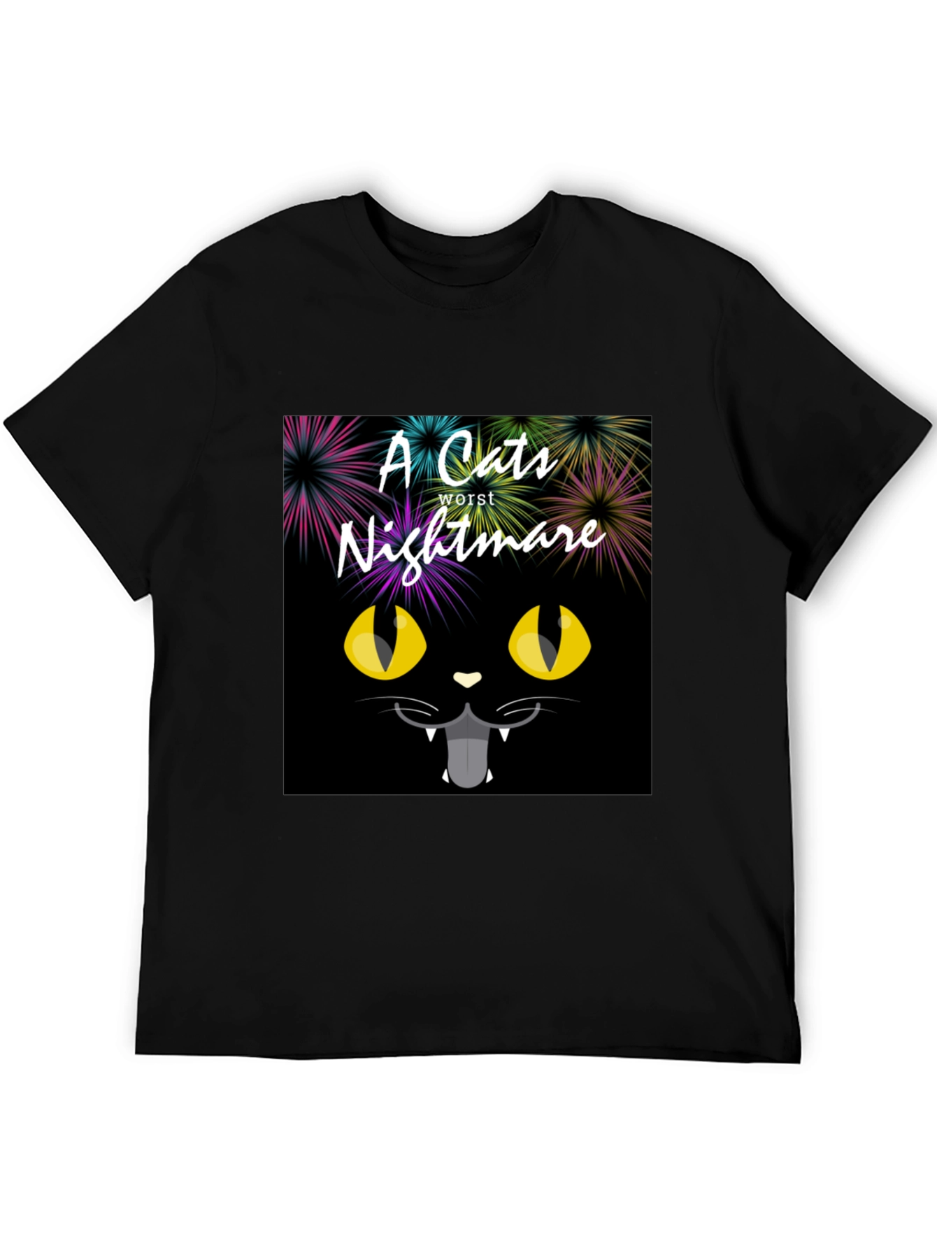 A Cats Worst Nightmare Black Graphic T-Shirt