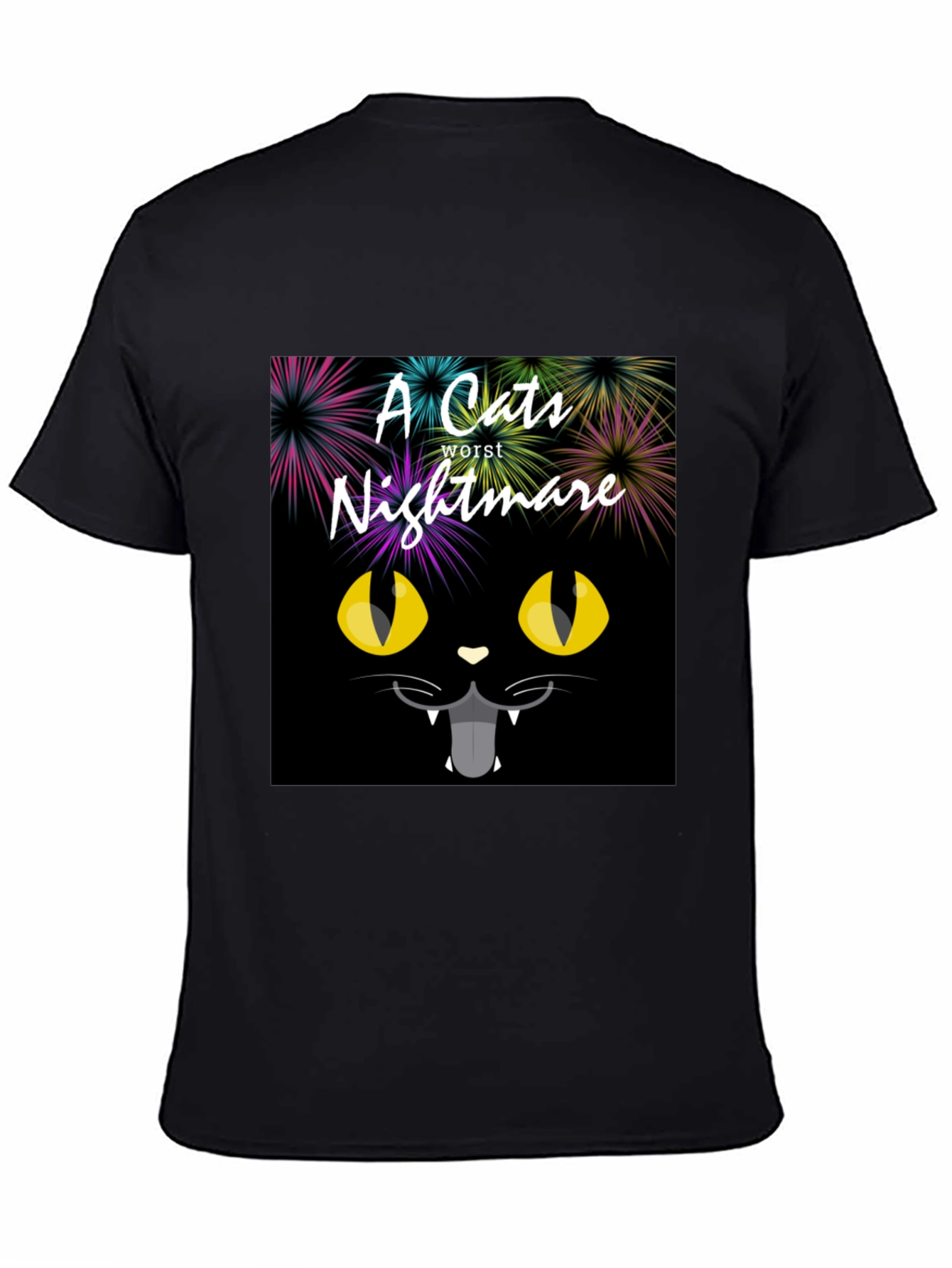 A Cats Worst Nightmare Black Graphic T-Shirt
