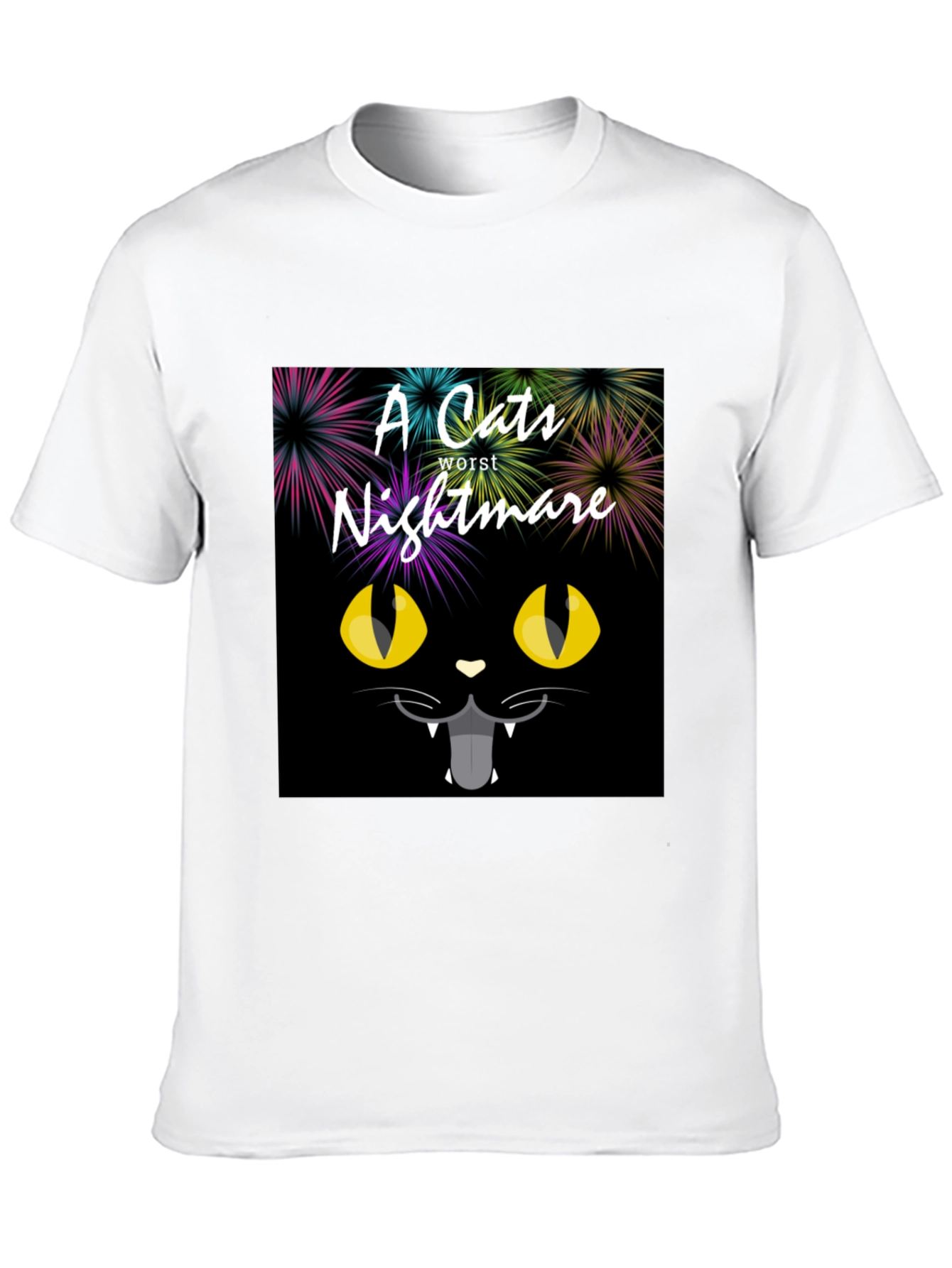 A Cats Worst Nightmare Black Graphic T-Shirt