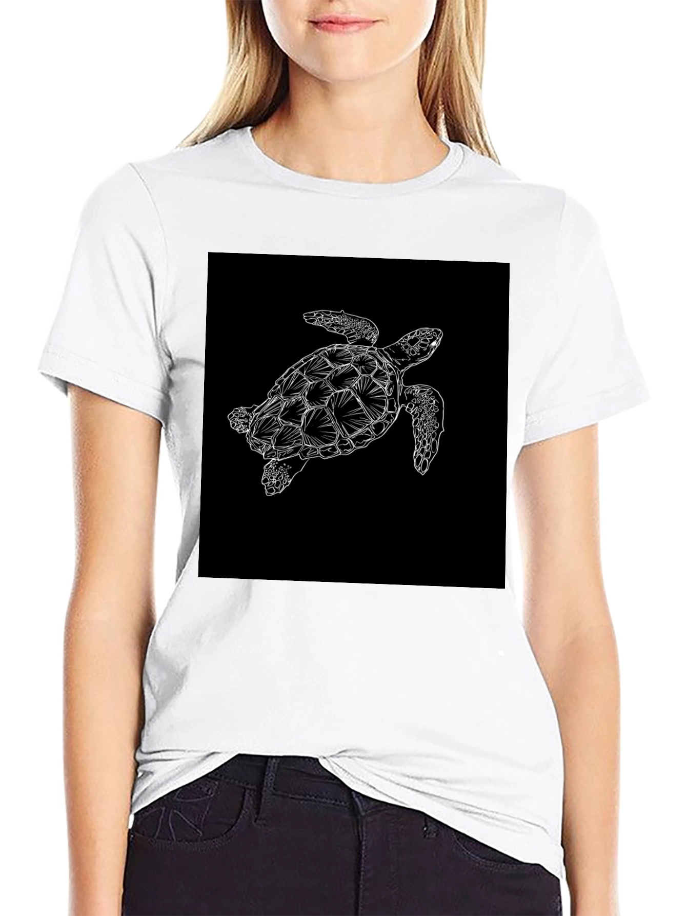 Black Turtle Graphic Tee - Sea Life Style