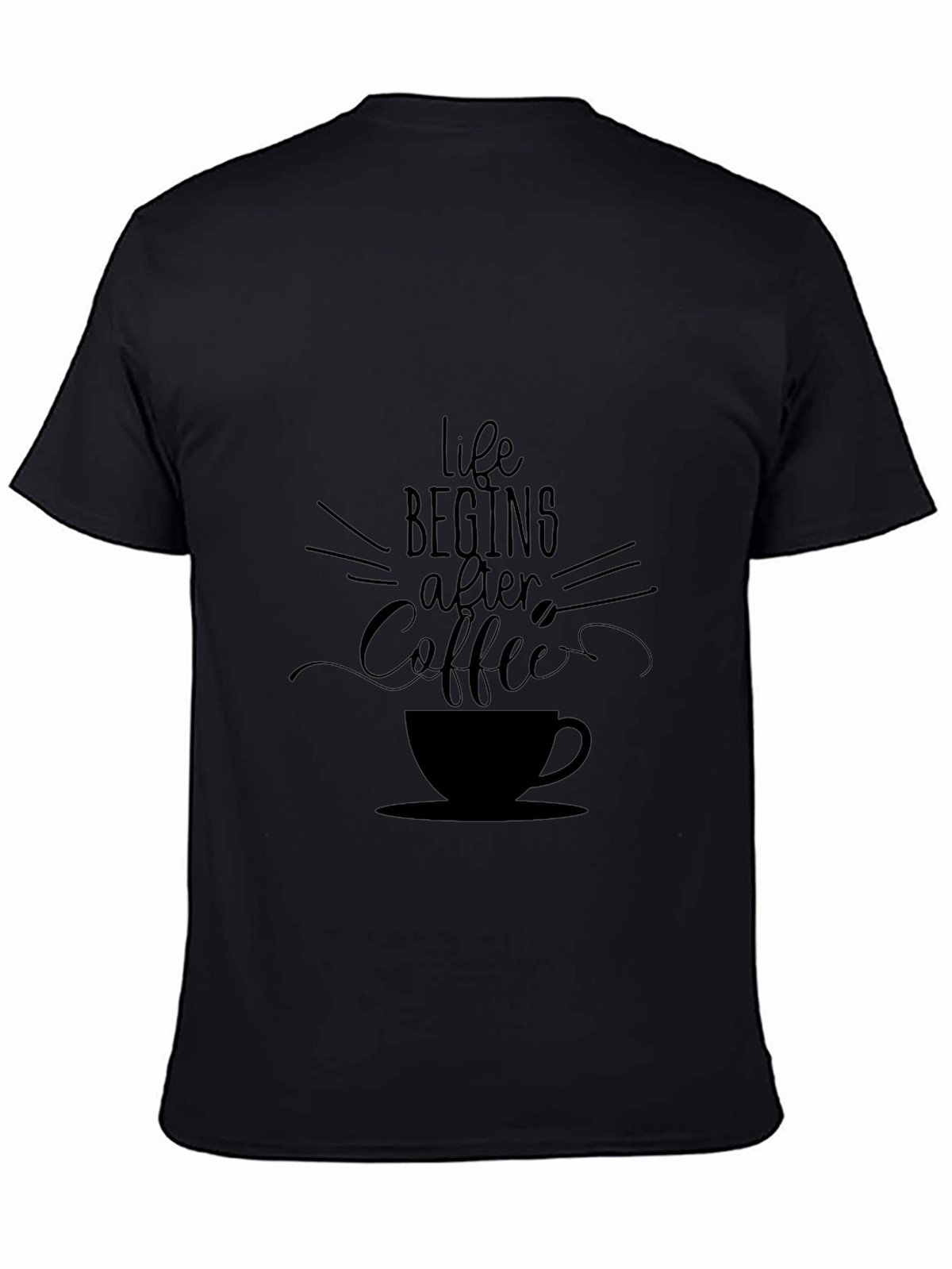 Life Begins After Coffee Black Graphic Tee