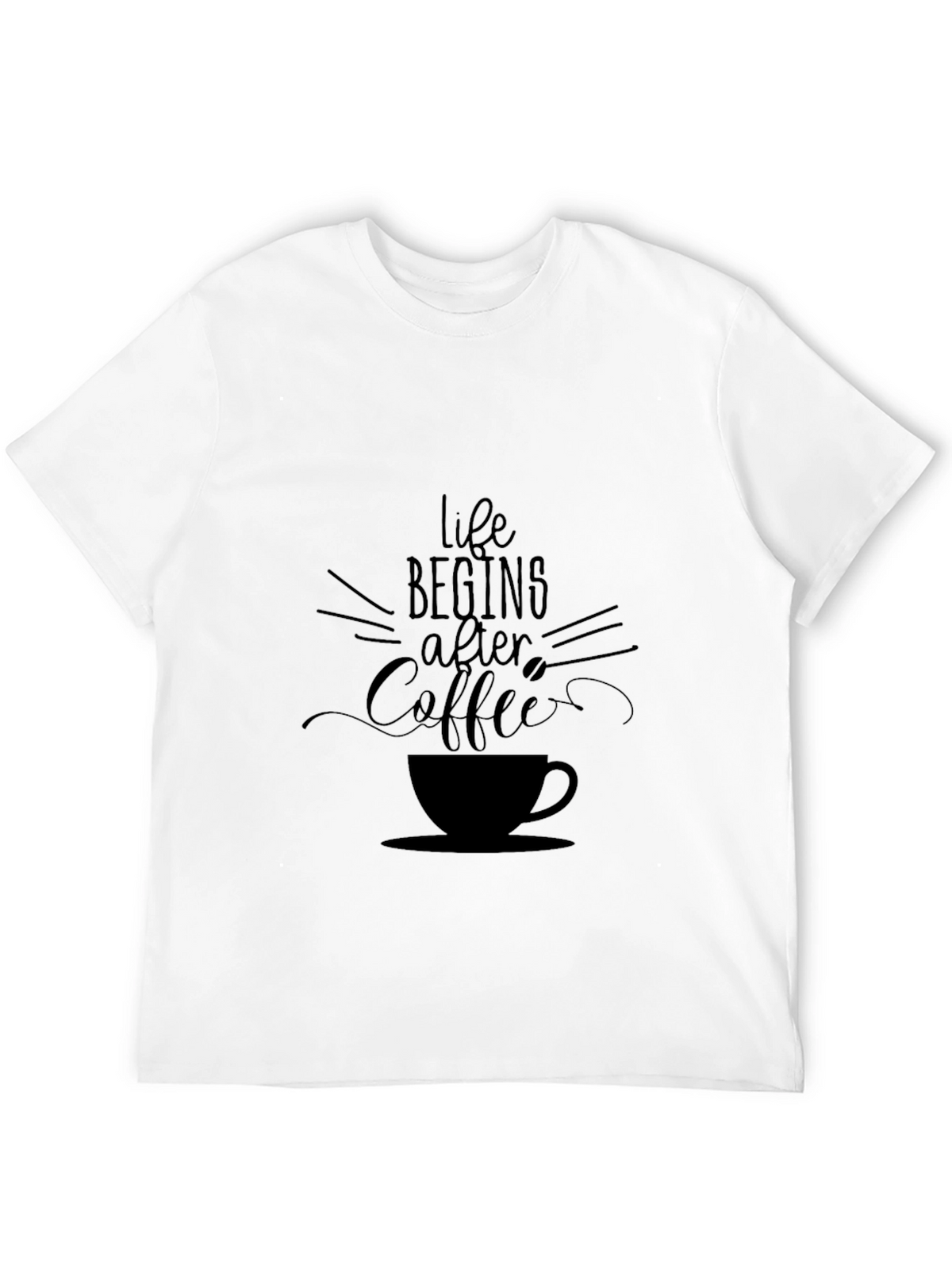Life Begins After Coffee Black Graphic Tee
