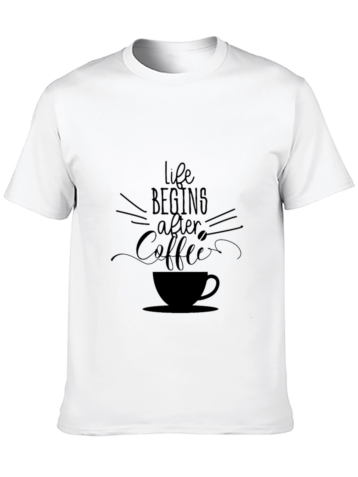 Life Begins After Coffee Black Graphic Tee