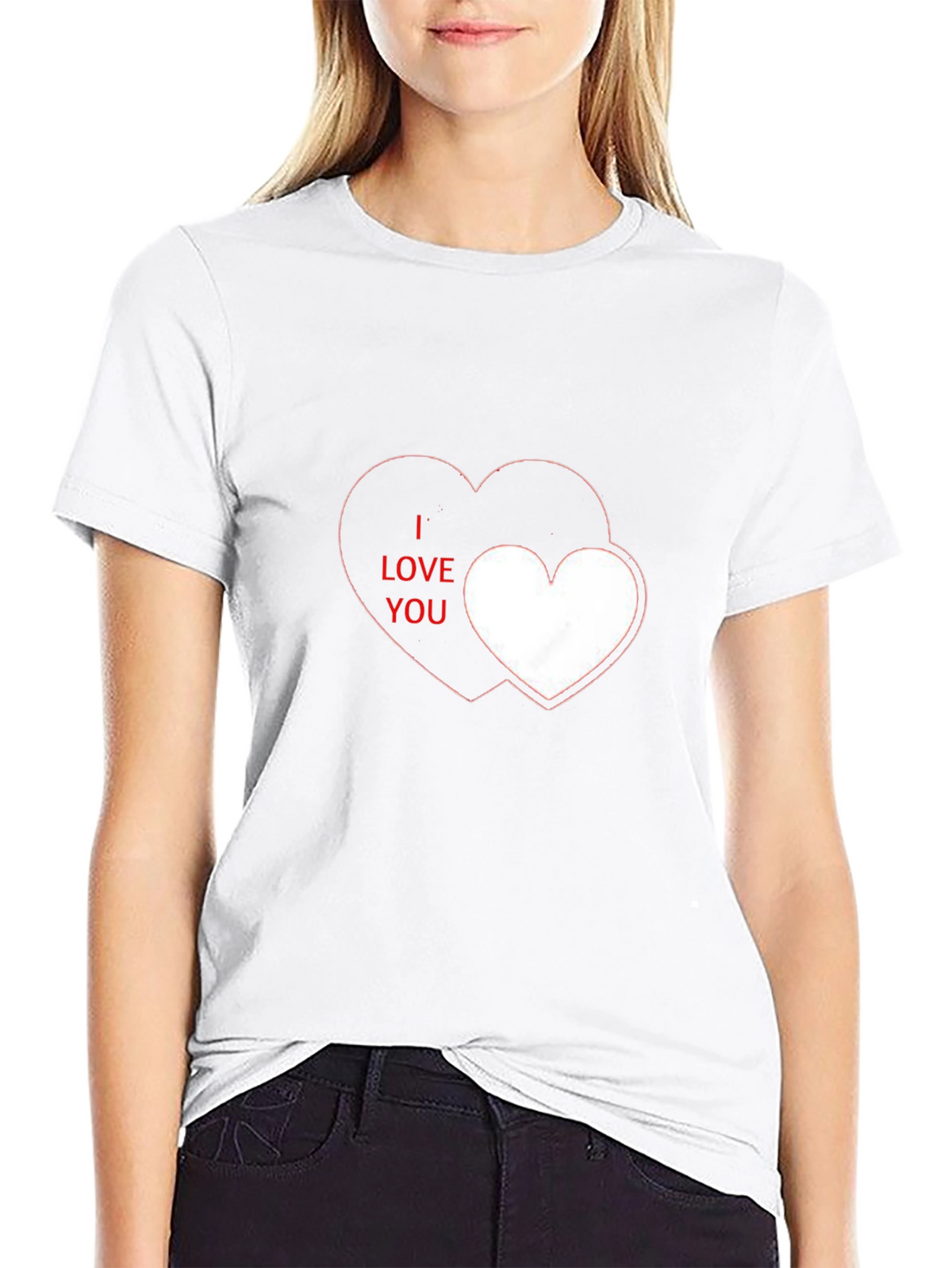I Love You Heart Graphic Black T-Shirt