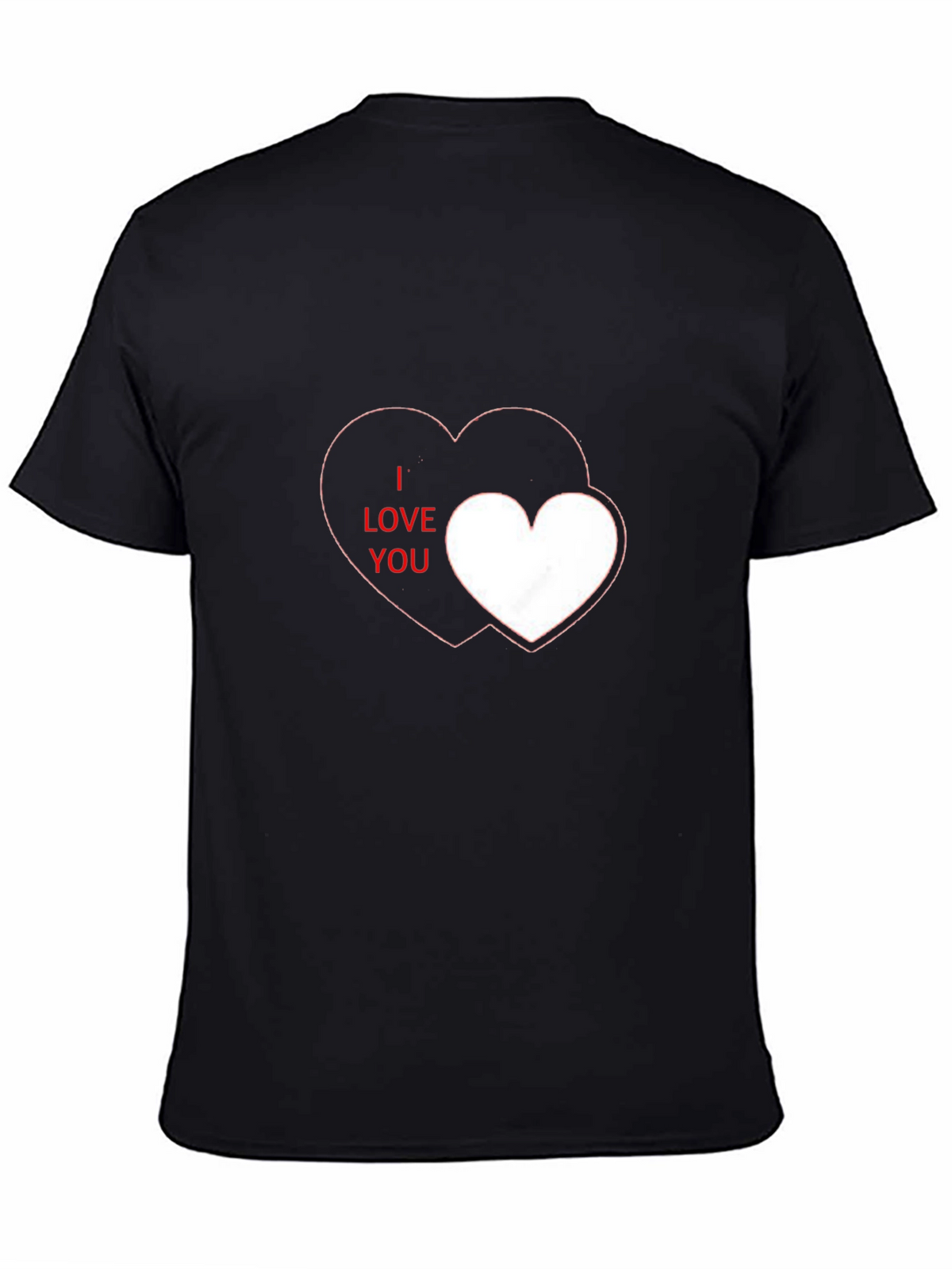 I Love You Heart Graphic Black T-Shirt