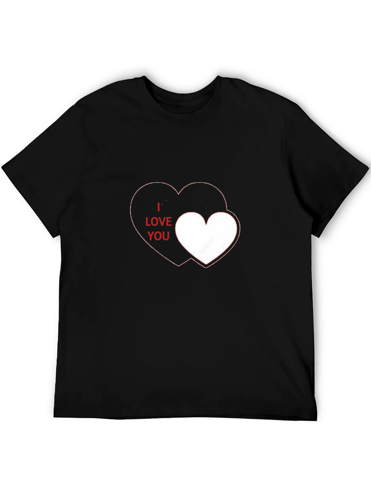 I Love You Heart Graphic Black T-Shirt