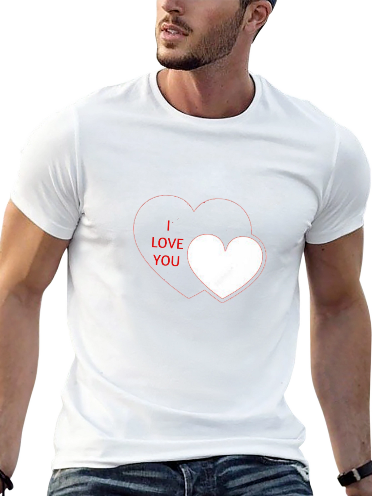 I Love You Heart Graphic Black T-Shirt