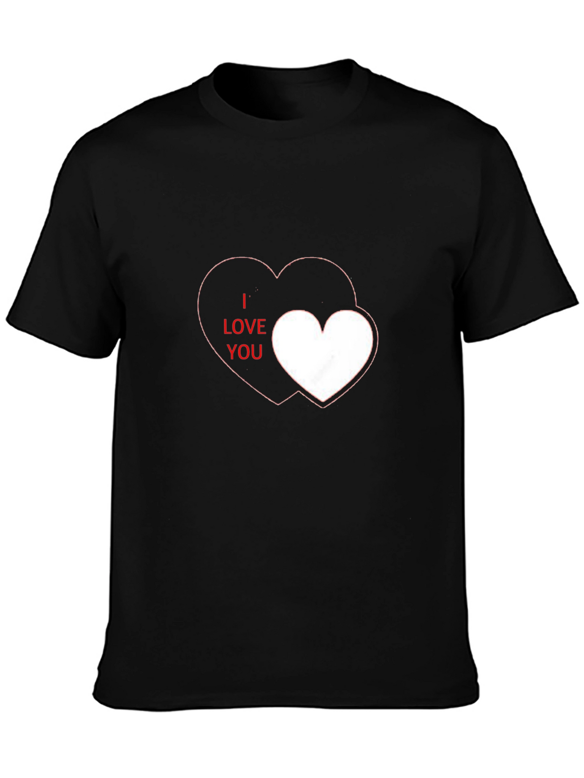 I Love You Heart Graphic Black T-Shirt